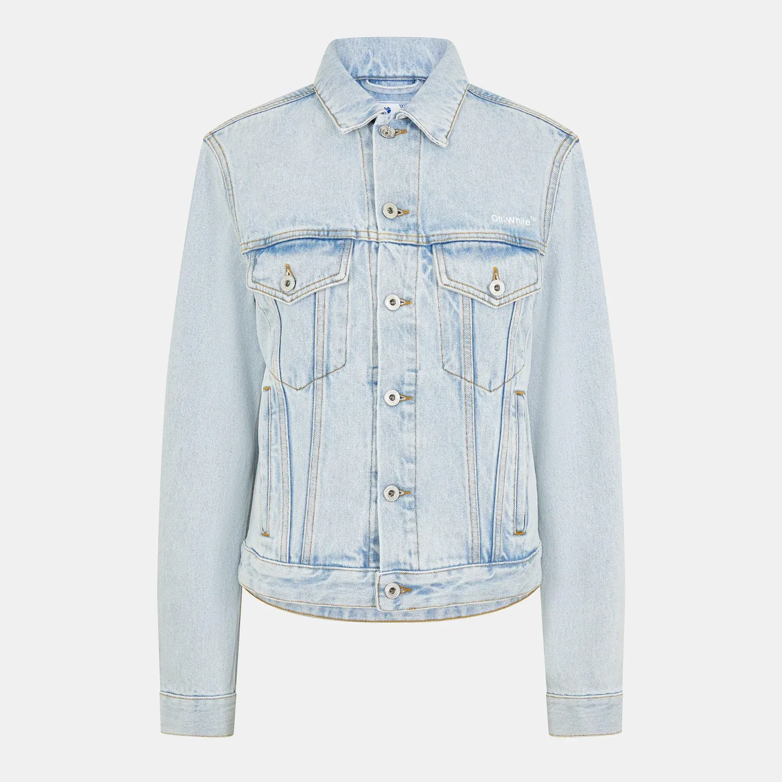Diagonal Cotton Long Sleeve Denim Jacket