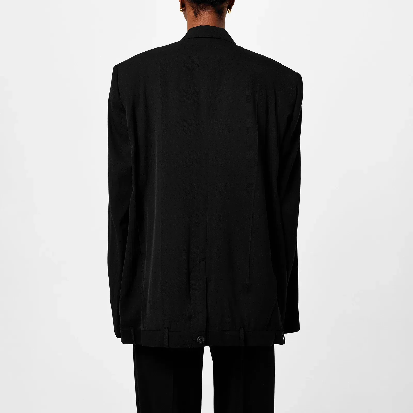 Double Breasted Wool Long Sleeve Blazer