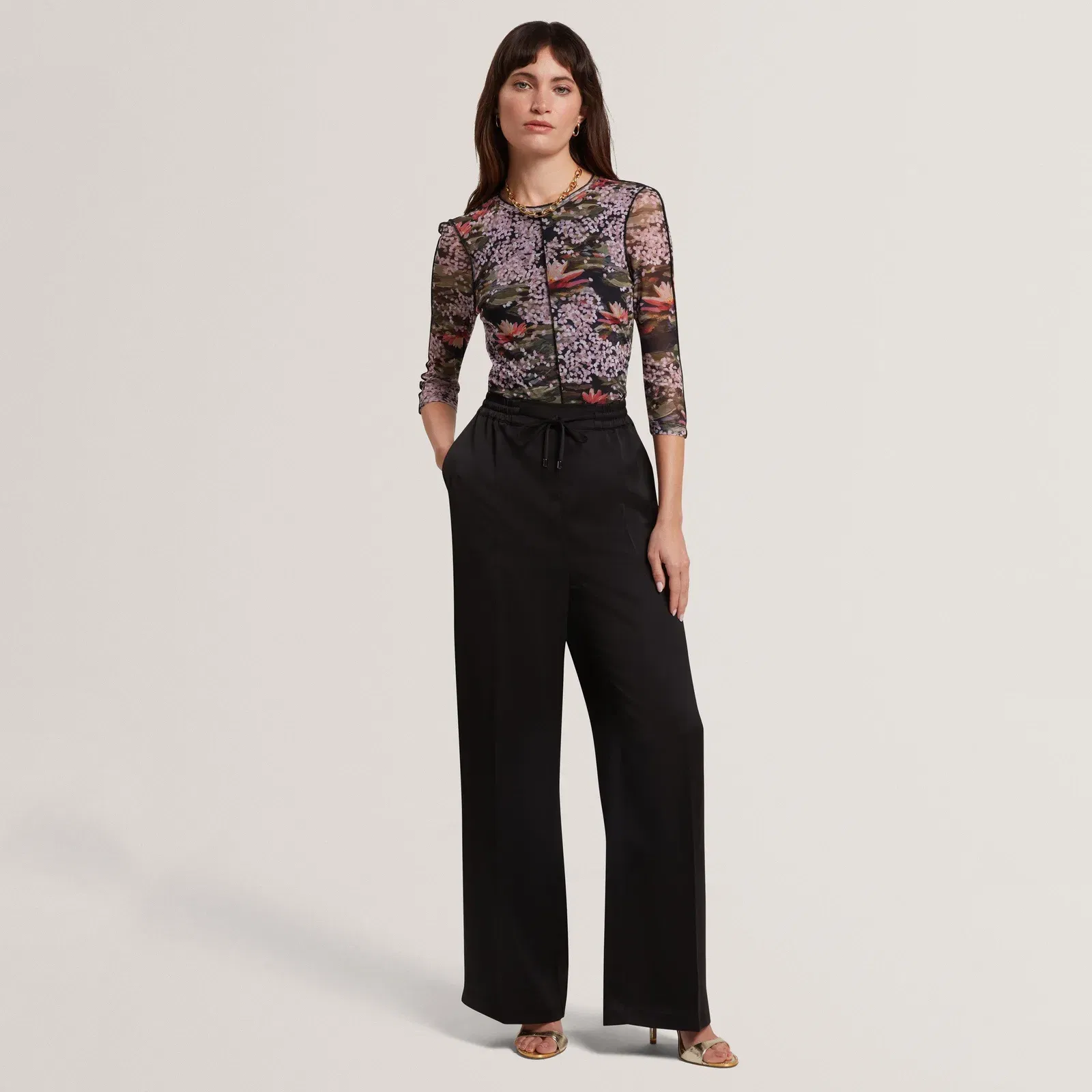 Ted Satin Wide Leg Trouser