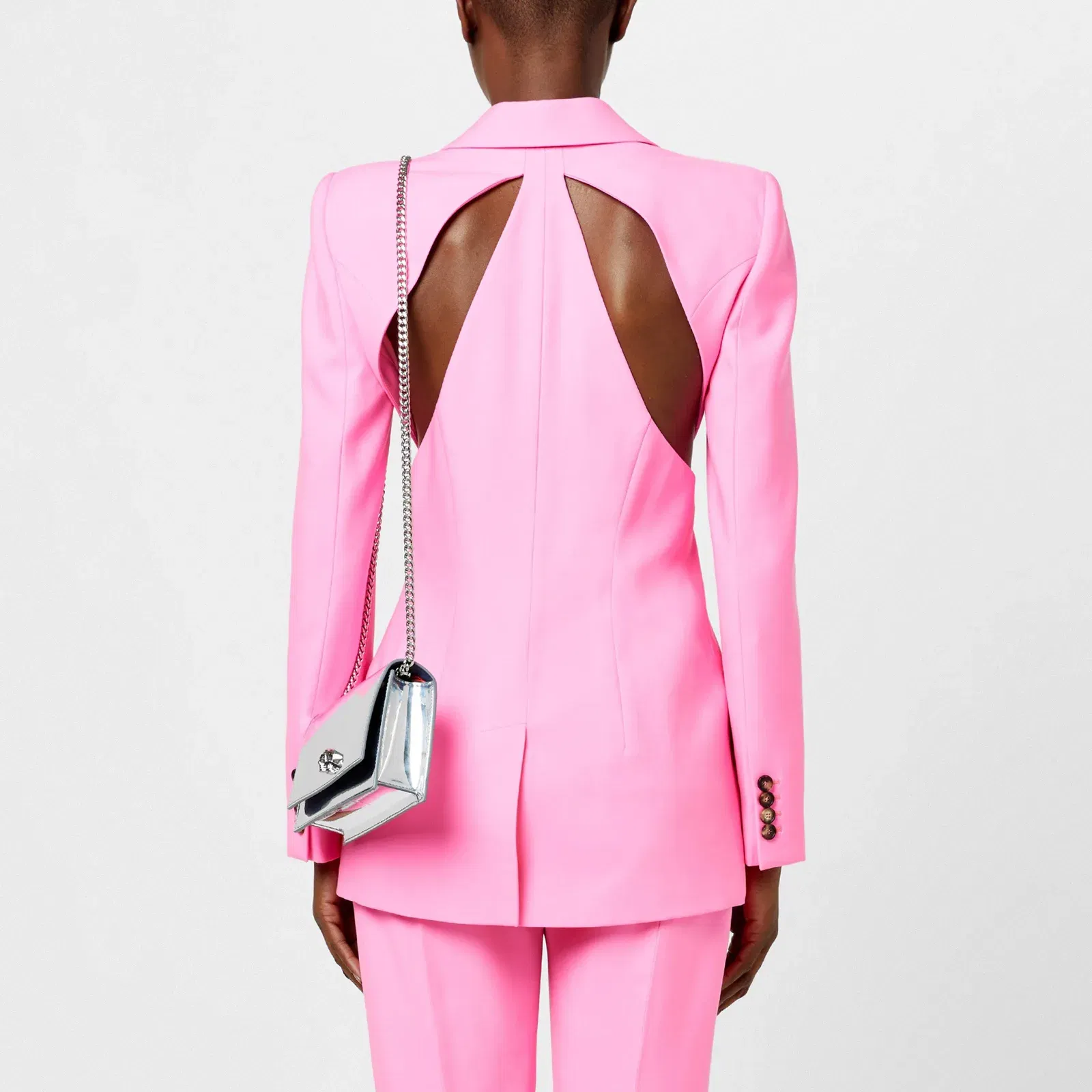 Slashed Single-Breasted Wool Long Sleeve Blazer