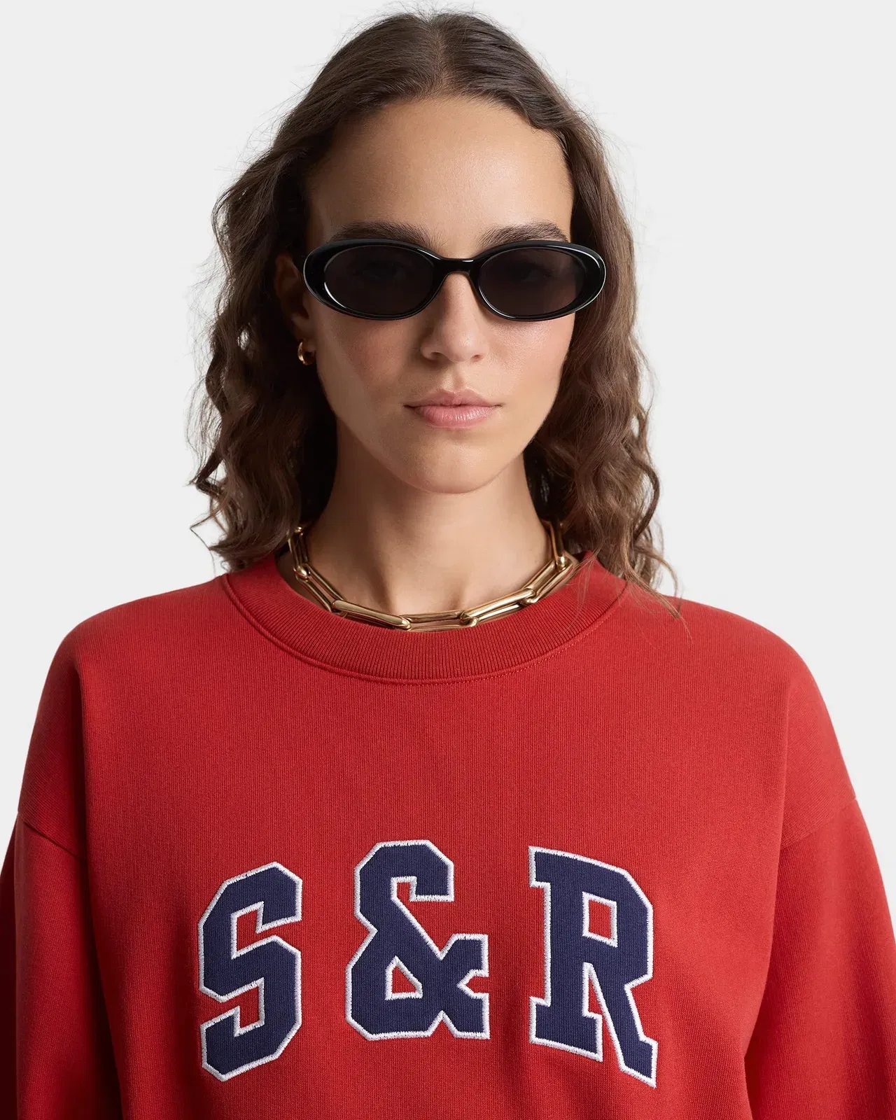 S&R Ivy Crewneck - Ruby/Navy