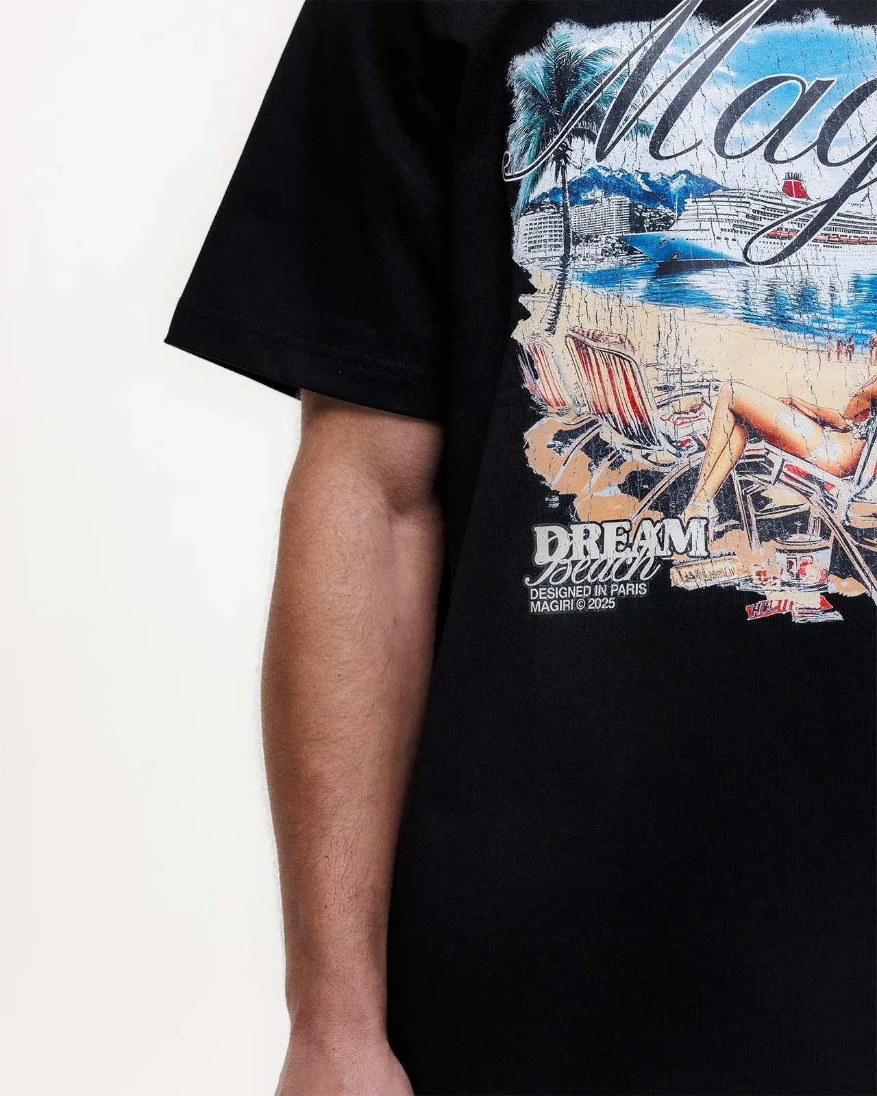 Magiri Dream Beach Printed T-Shirt in Black