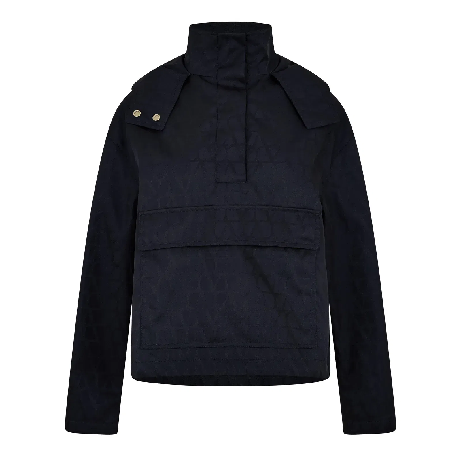 Jacquard Hooded Long Sleeve Rain Anorak