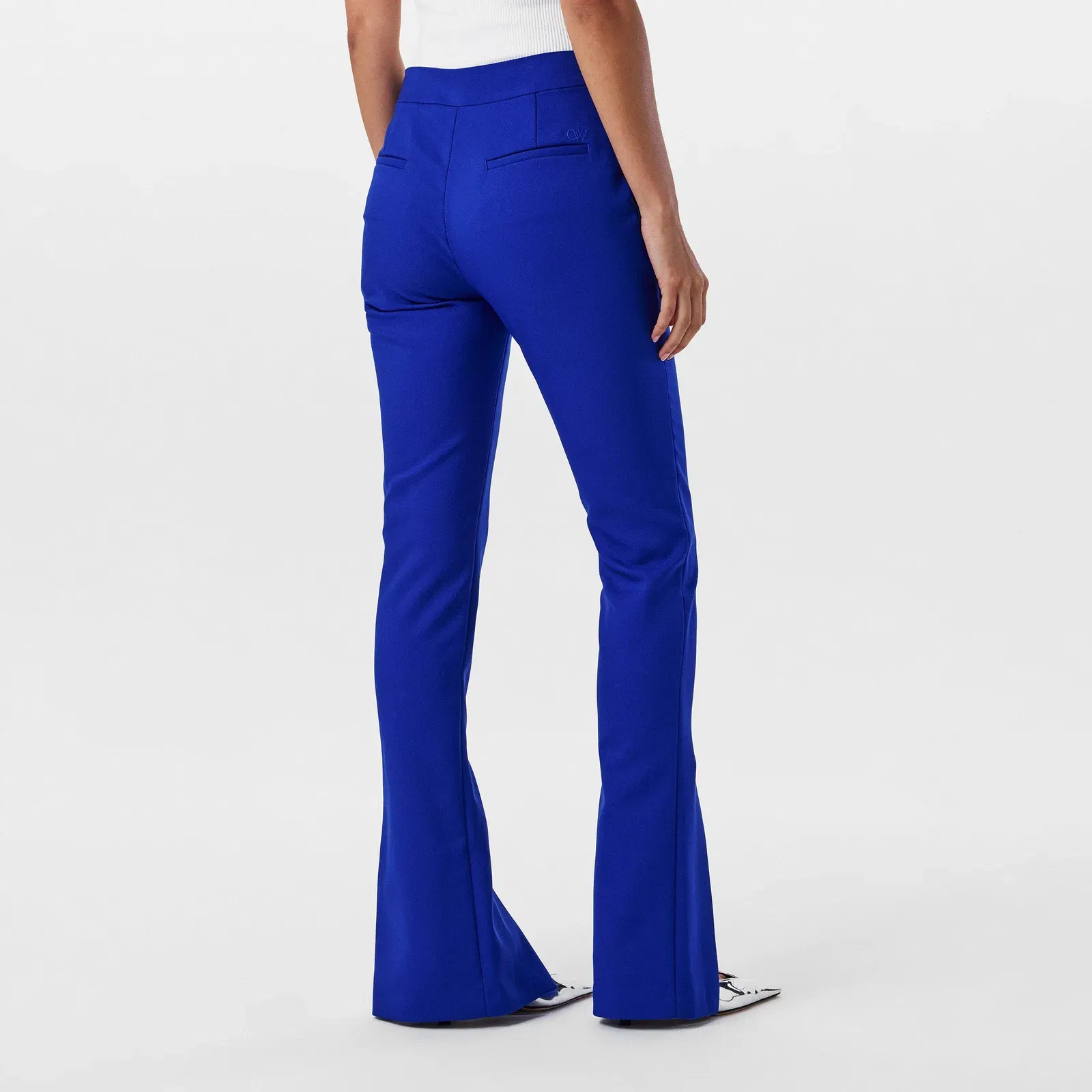 High Waisted Slim Fit Split Hem Trousers