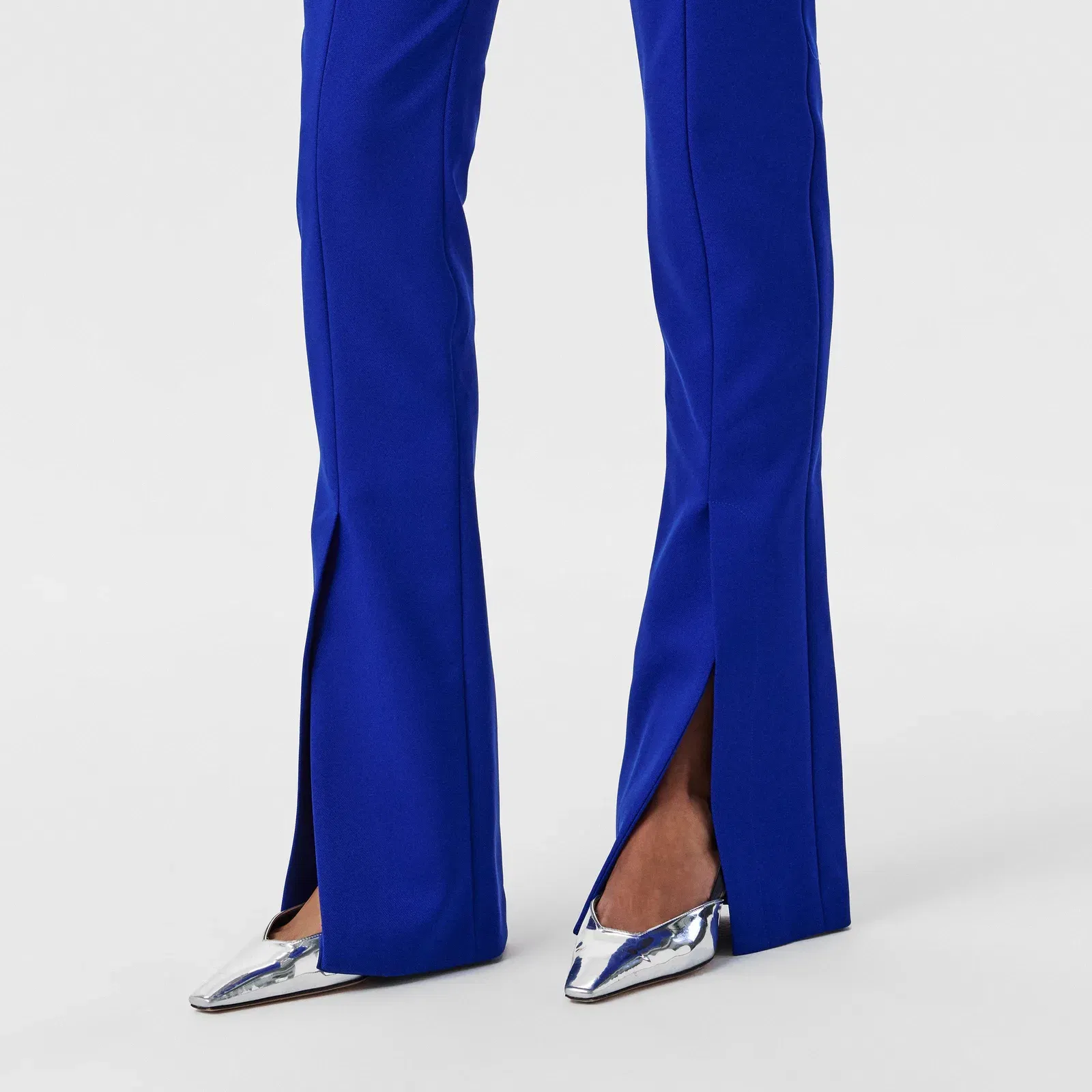 High Waisted Slim Fit Split Hem Trousers