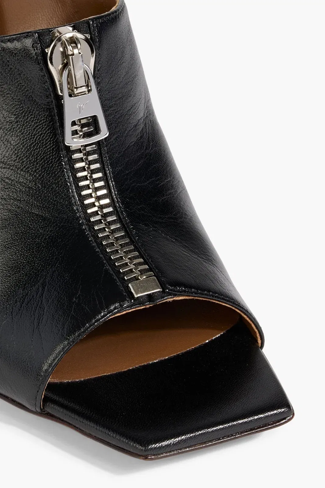 Giuseppe Zanotti Oraine 90 Zip-Detailed Leather Mules Black Women's
