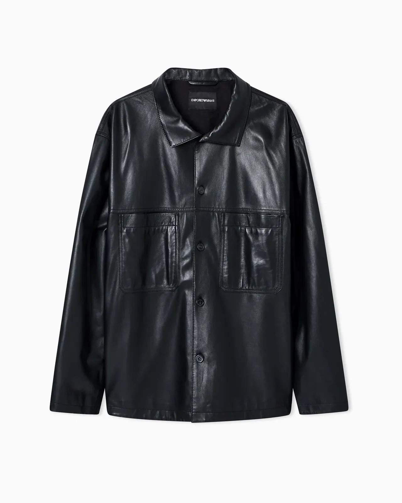 Emporio Armani Ultra light lambskin nappa leather shirt jacket