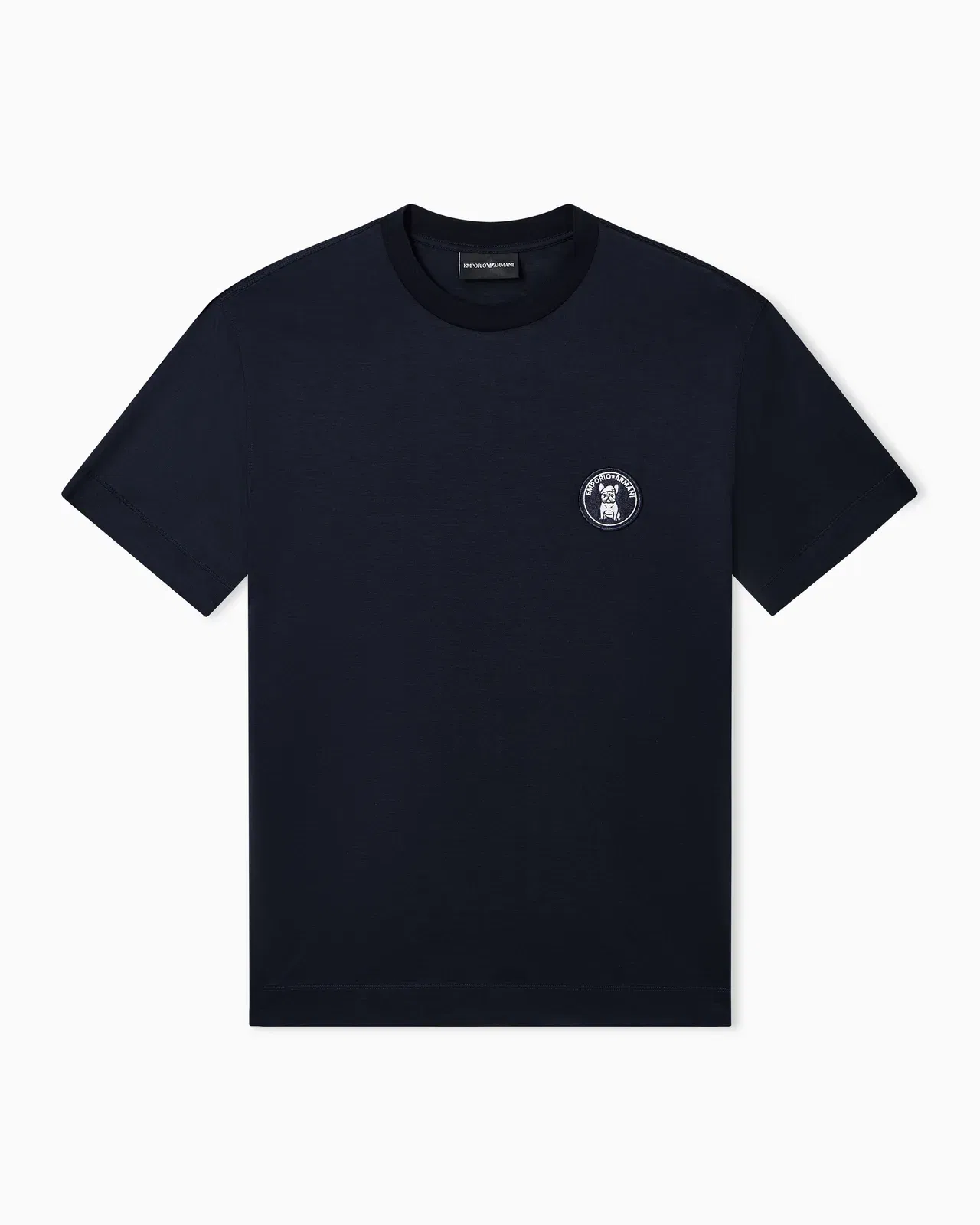 Emporio Armani Lyocell-blend jersey T-shirt with French bulldog patch