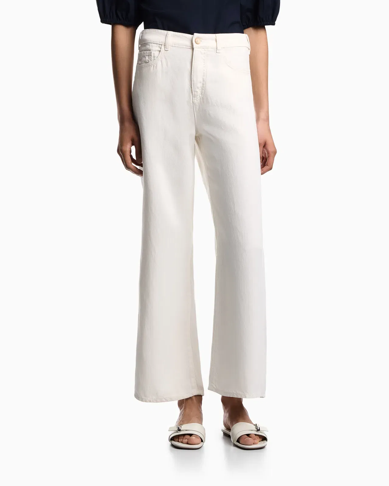 Emporio Armani J33 regular-fit garment-dyed trousers in linen and Lyocell