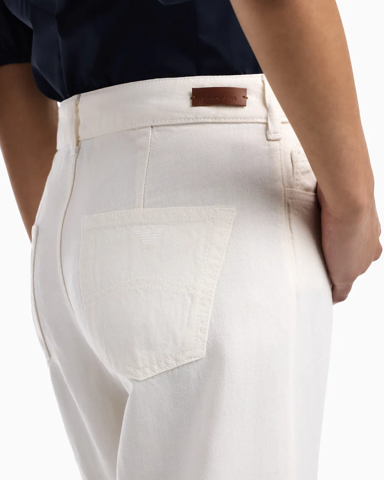 Emporio Armani J33 regular-fit garment-dyed trousers in linen and Lyocell