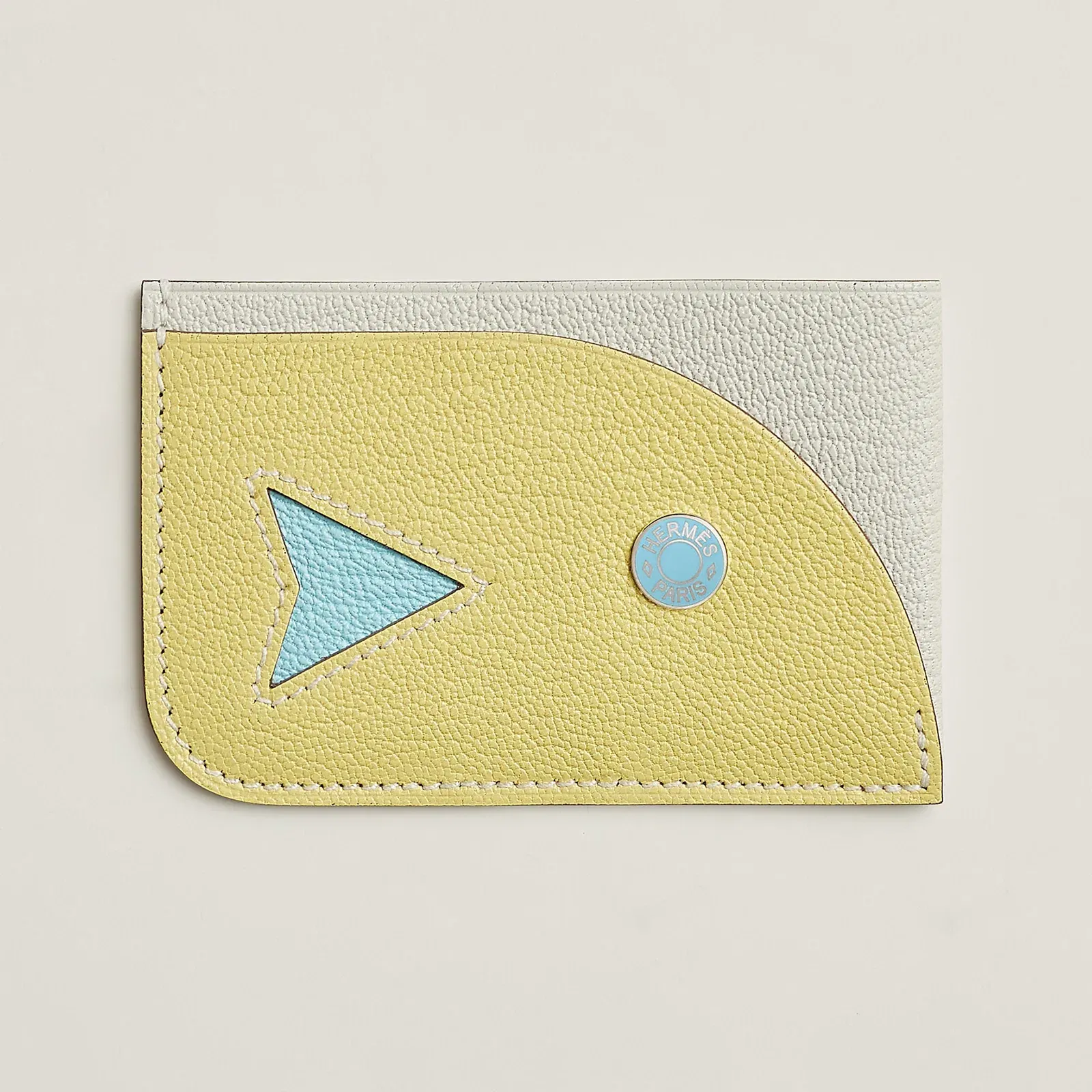 Hermes Poisson Card Holder Caramel