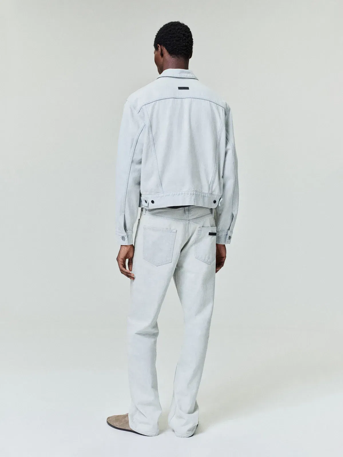 Essentials Bleached Denim Classic Trucker Jacket Bleach Wash