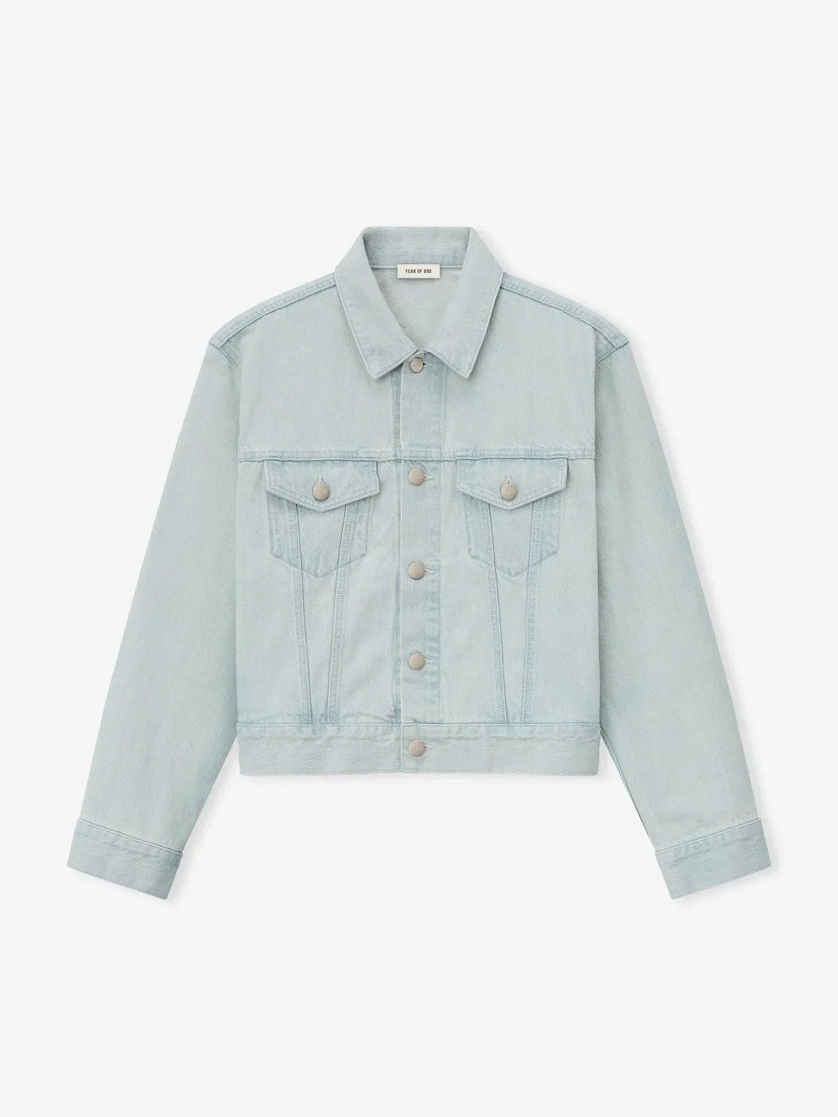 Essentials Bleached Denim Classic Trucker Jacket Bleach Wash