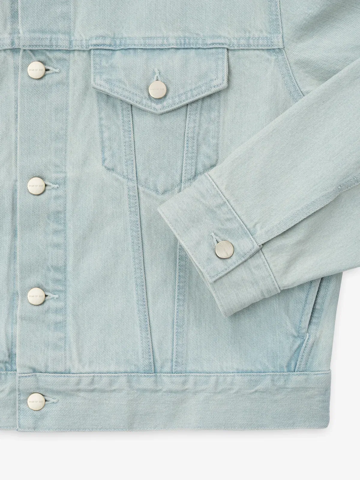 Essentials Bleached Denim Classic Trucker Jacket Bleach Wash