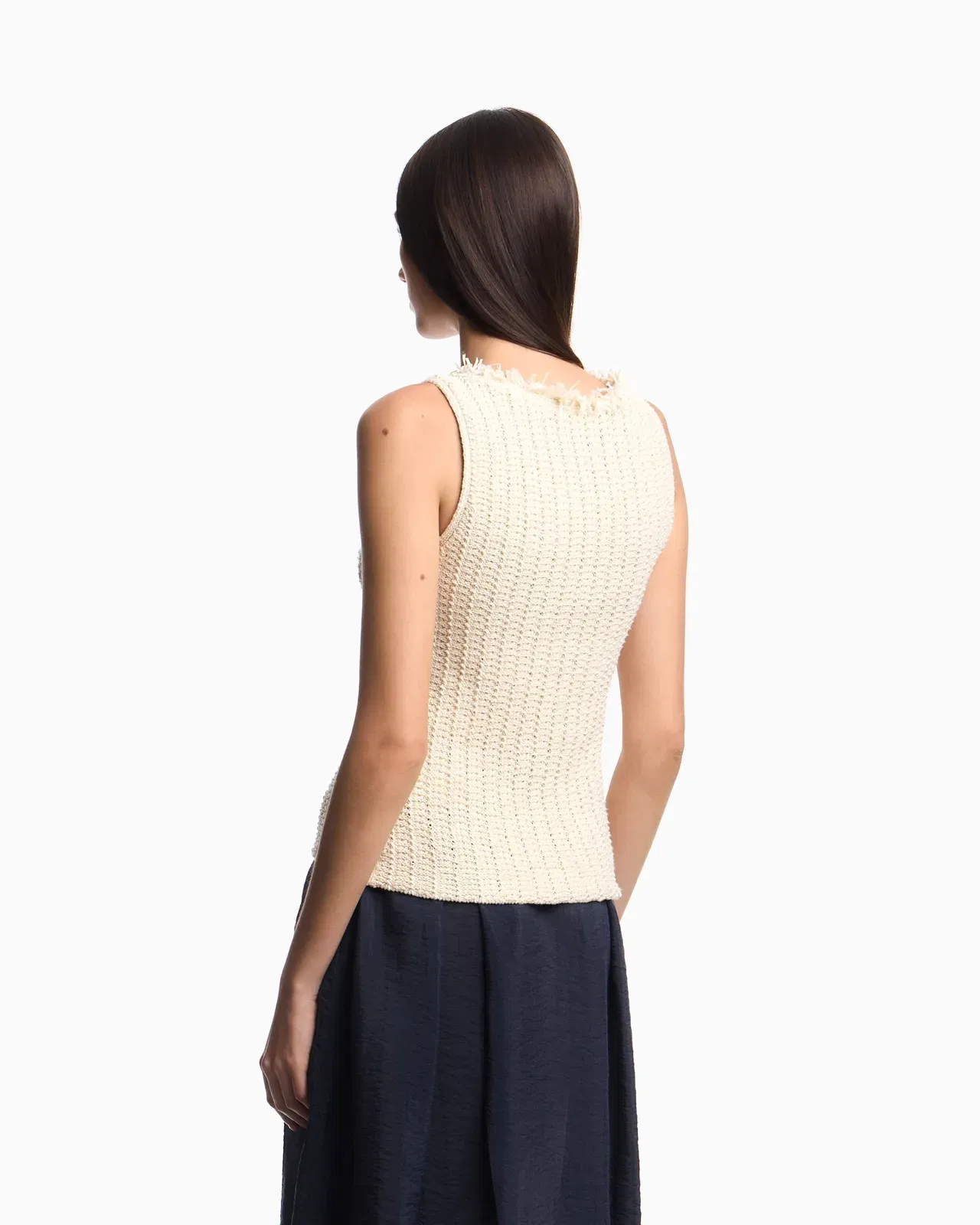 Emporio Armani Check-effect knit top