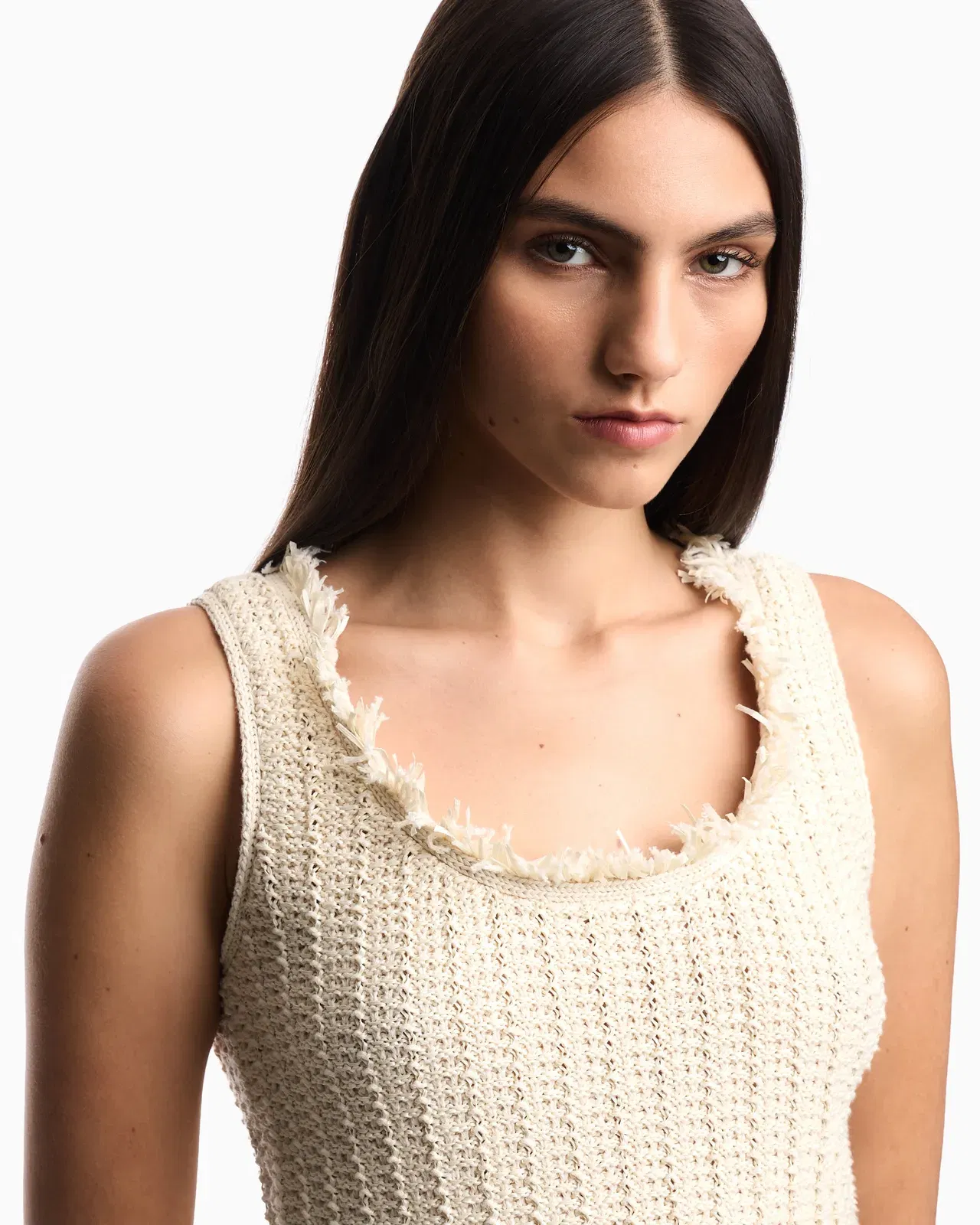 Emporio Armani Check-effect knit top