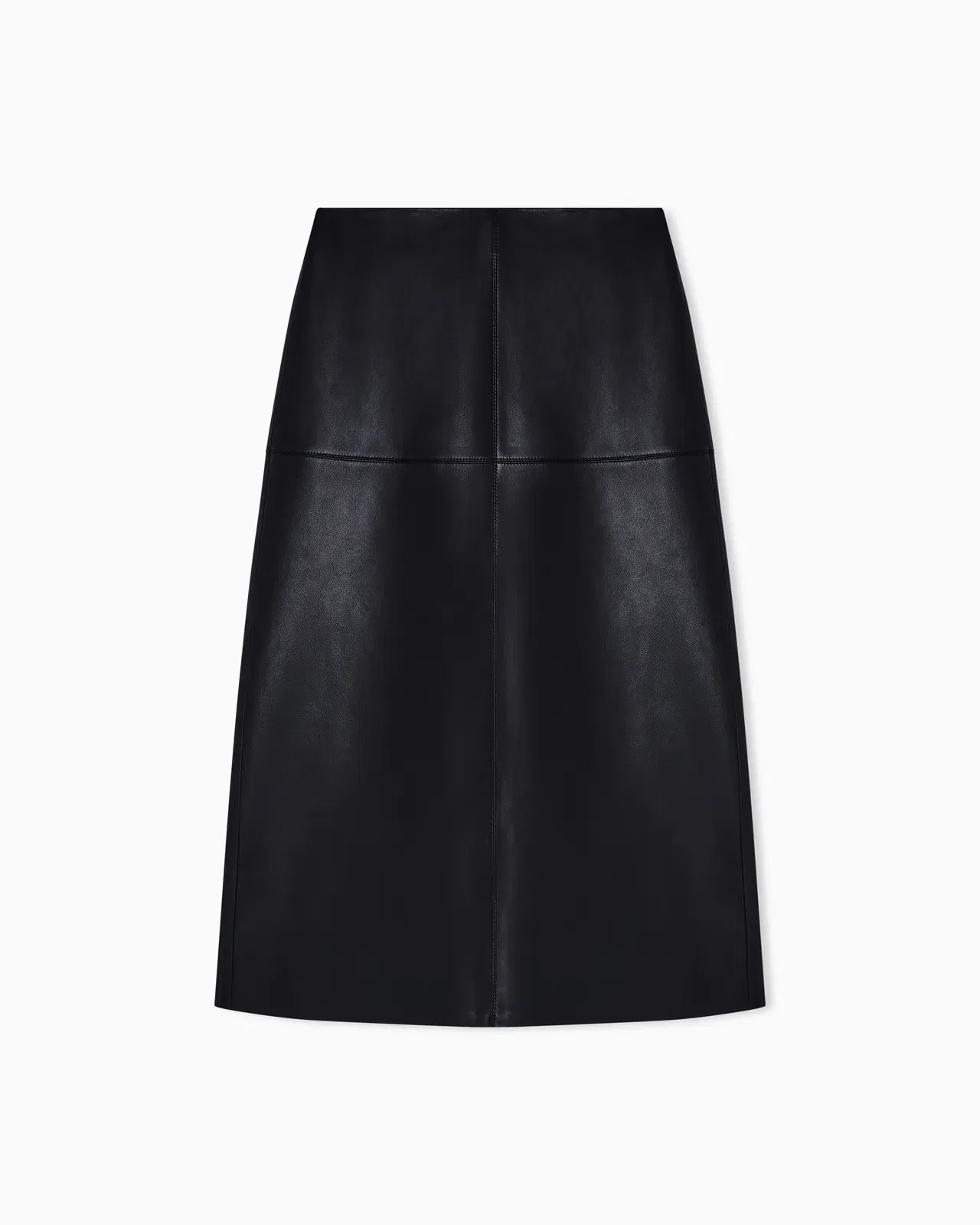 Emporio Armani vegetable-tanned nappa lambskin midi skirt