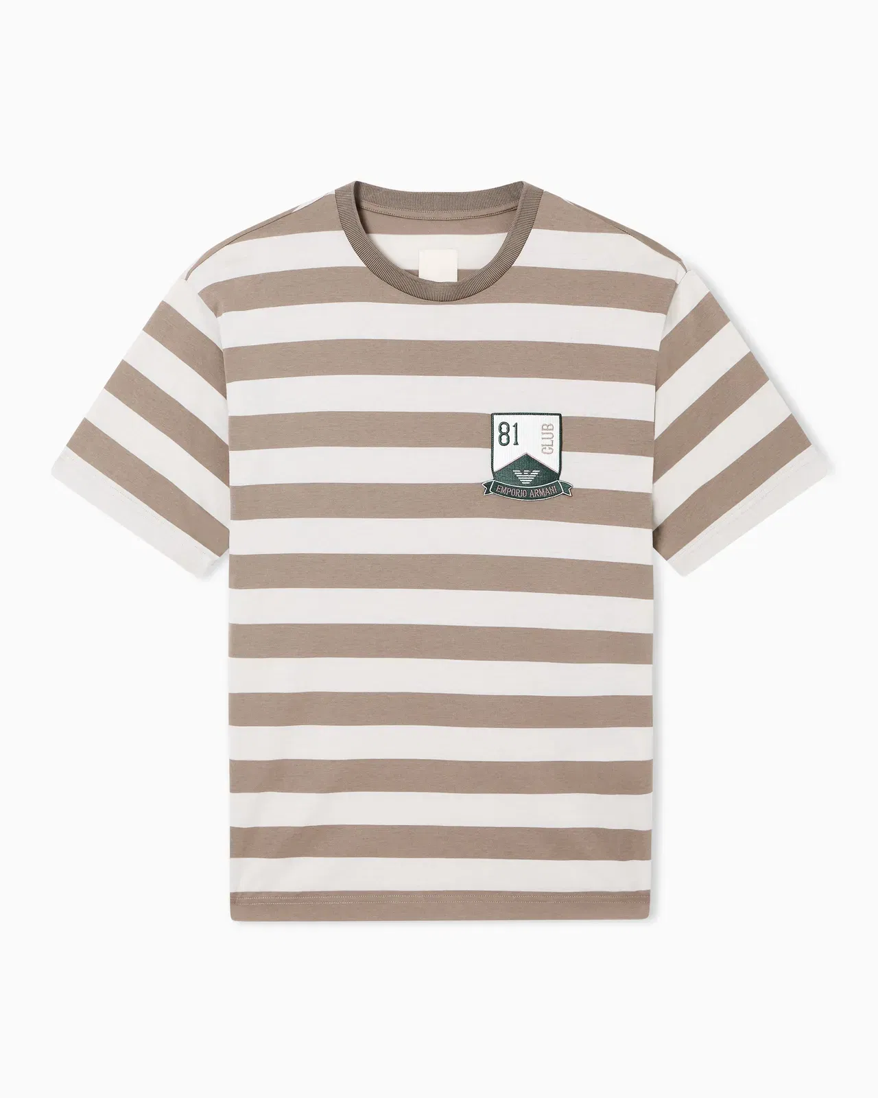 Emporio Armani Eagle Club striped jersey T-shirt with patch