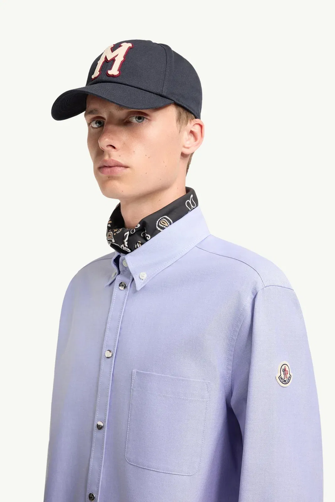 Moncler Cotton Shirt Light Blue Light Blue