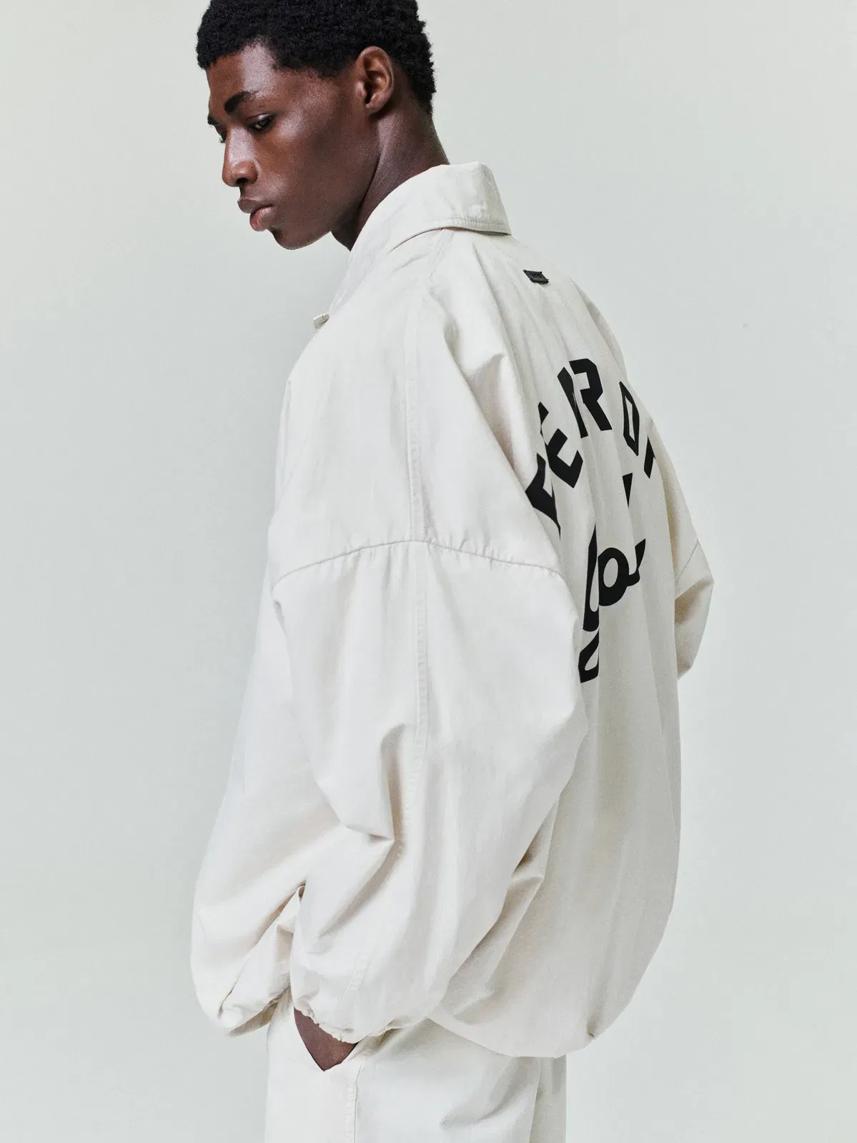 Essentials Garment Dyed Cotton Windbreaker Natural
