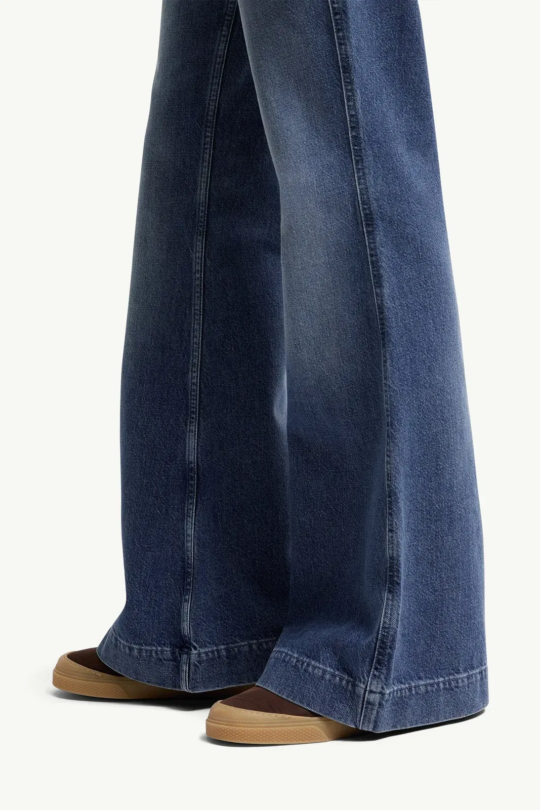 Moncler Wide Leg Denim Jeans Denim Blue Denim Blue
