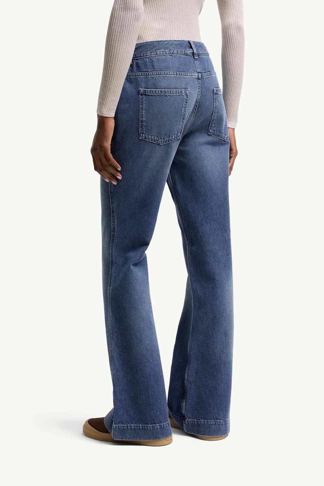 Moncler Wide Leg Denim Jeans Denim Blue Denim Blue