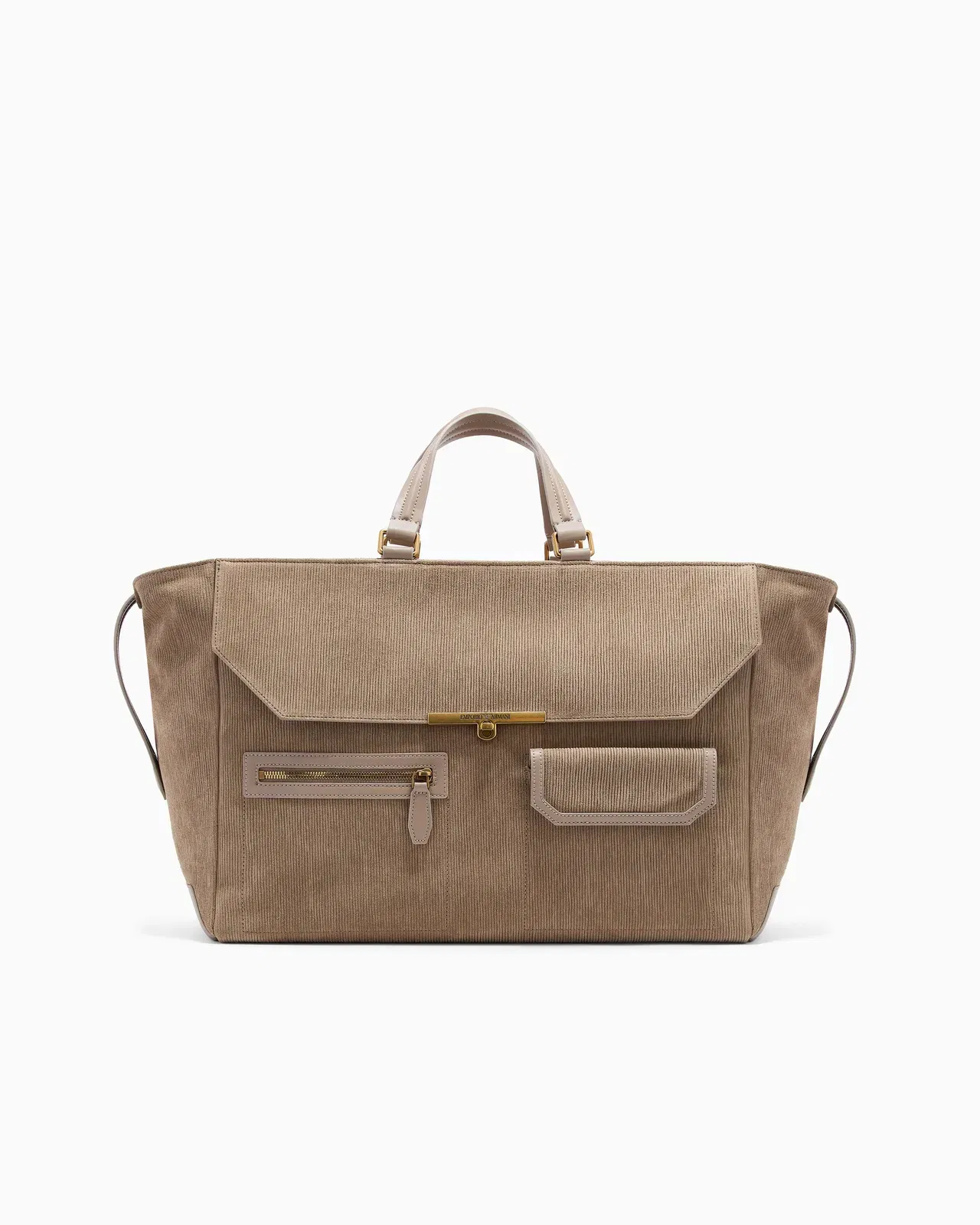 Emporio Armani oversized handbag in embossed suede