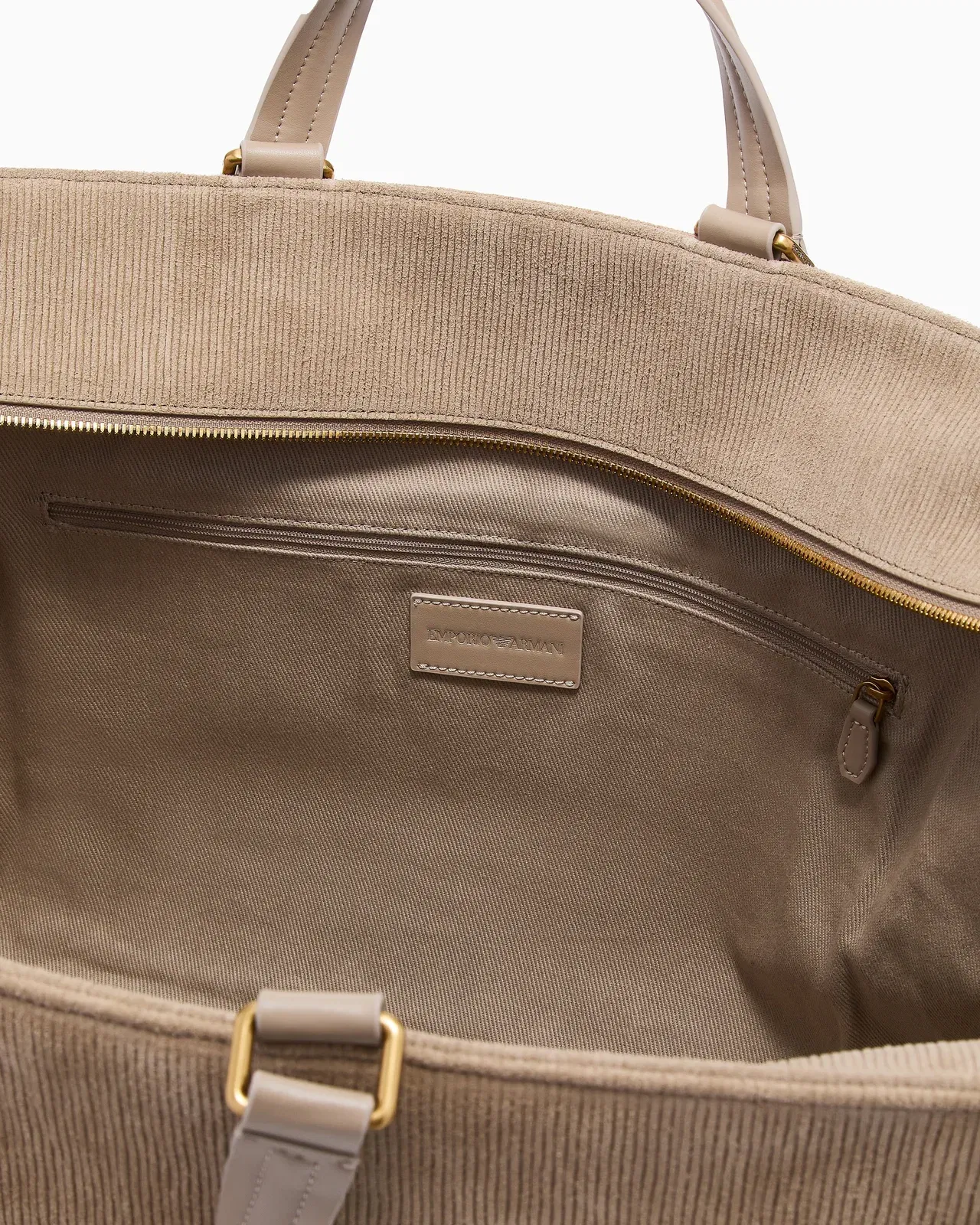 Emporio Armani oversized handbag in embossed suede