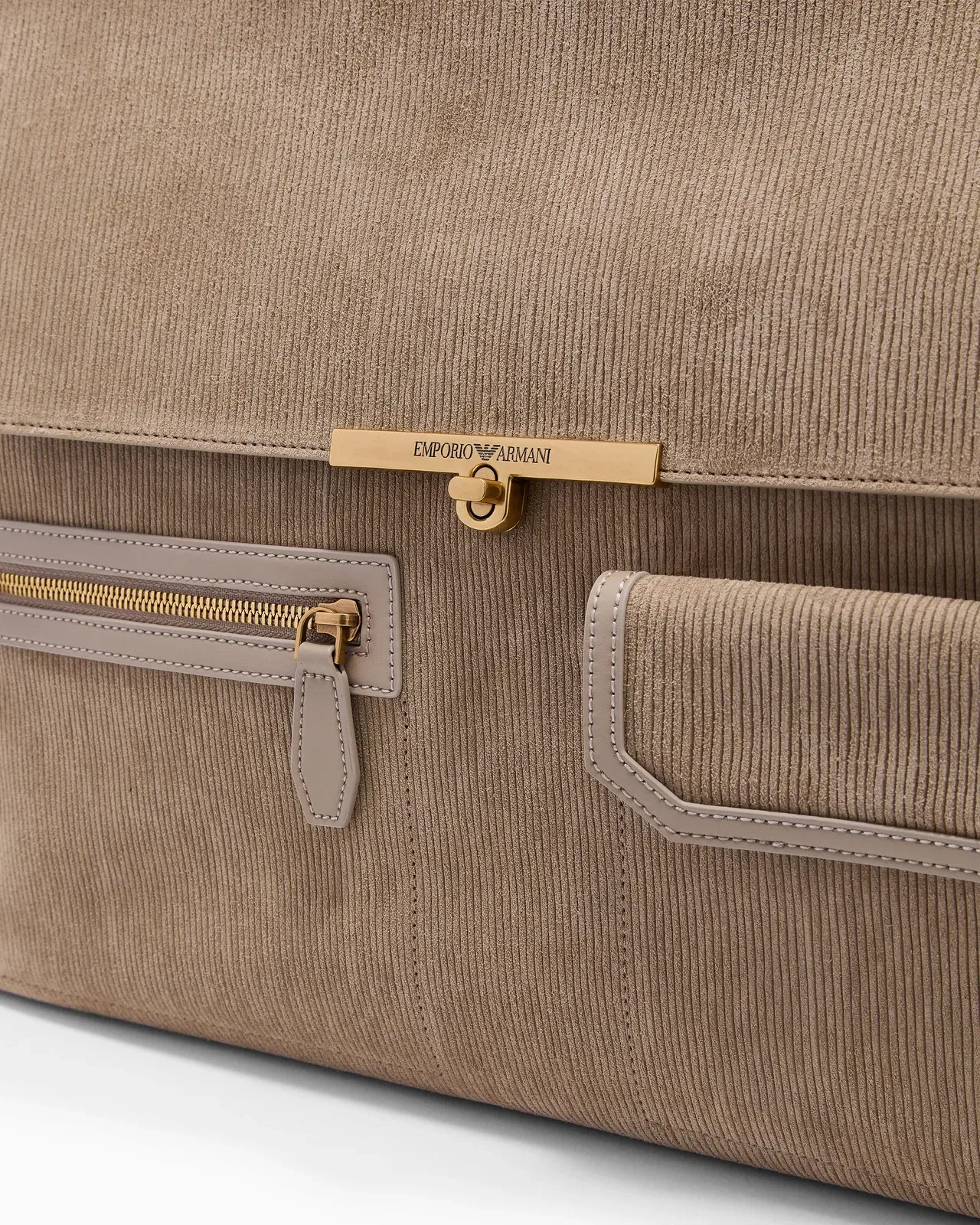 Emporio Armani oversized handbag in embossed suede