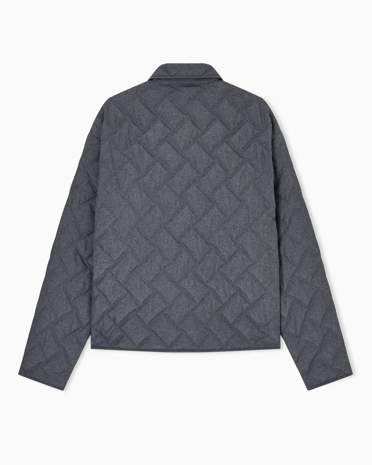 Emporio Armani Quilted nylon blouson with an all-over check micro print