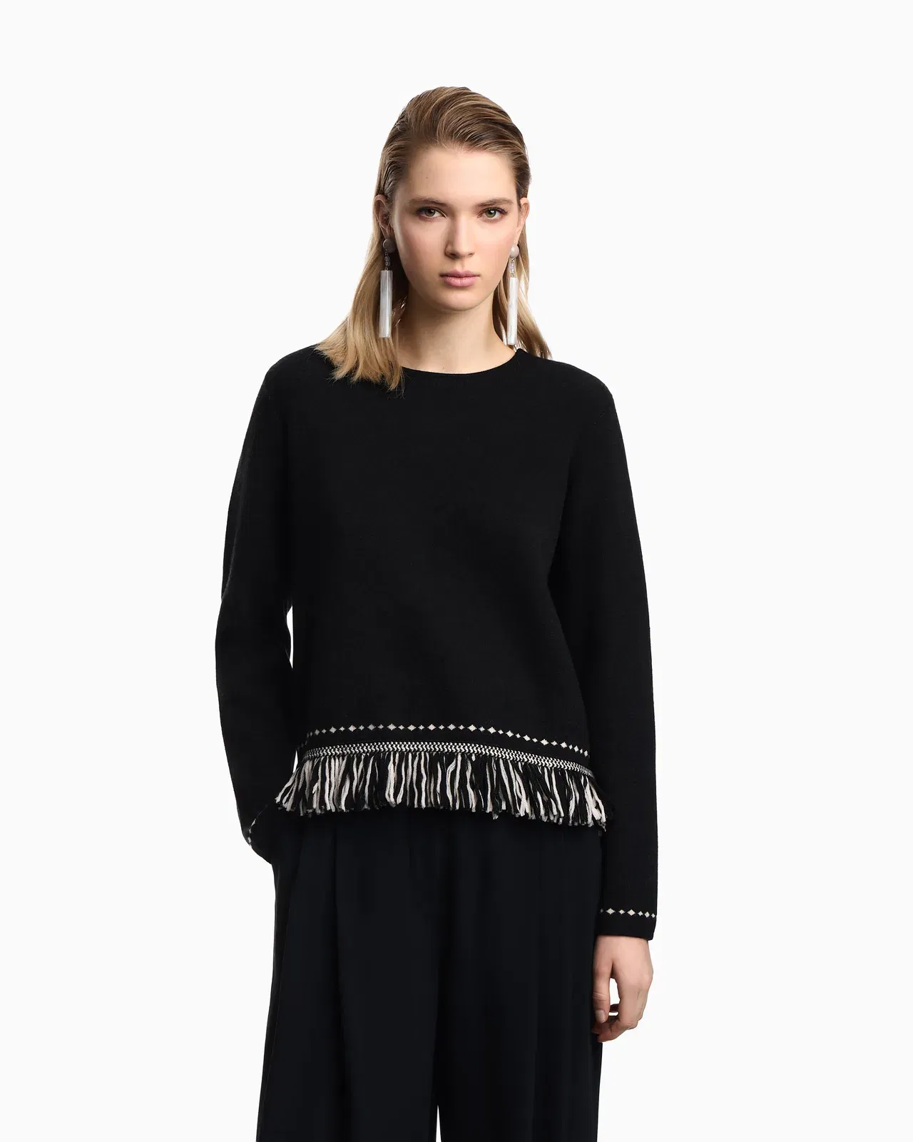 Emporio Armani Jumper with fringed hem