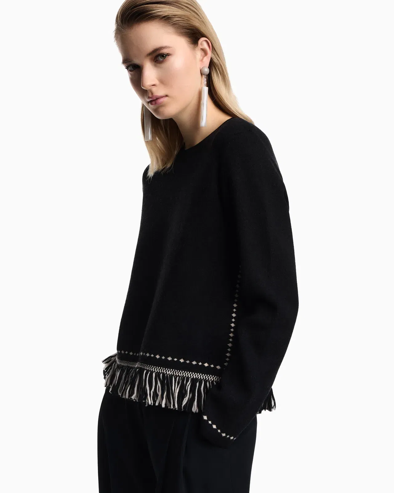 Emporio Armani Jumper with fringed hem