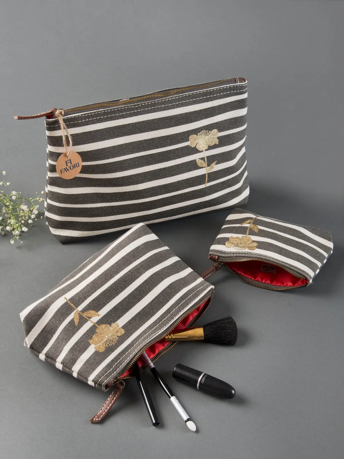 Retro Stripe Utility Case - Set of 3