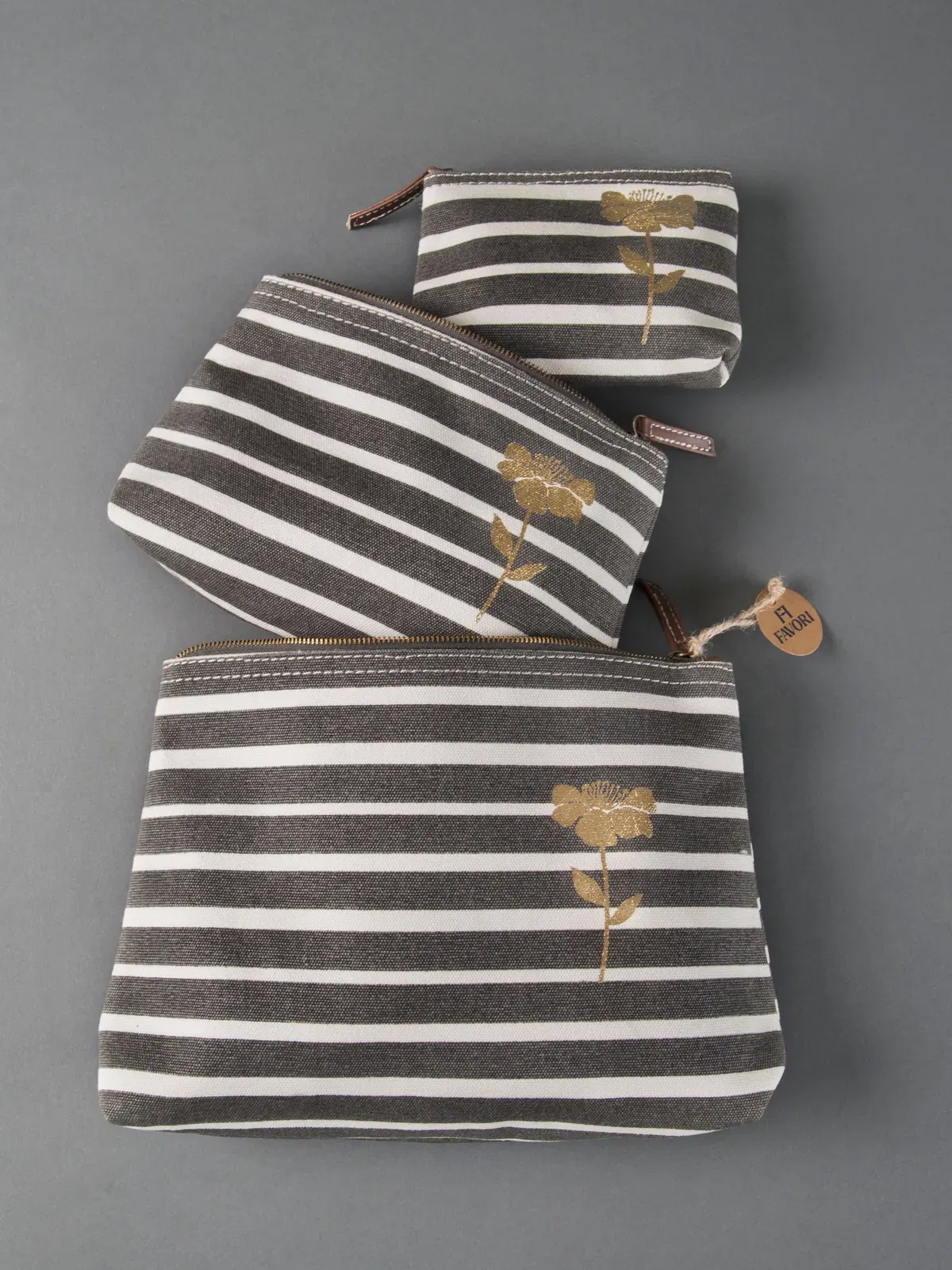 Retro Stripe Utility Case - Set of 3