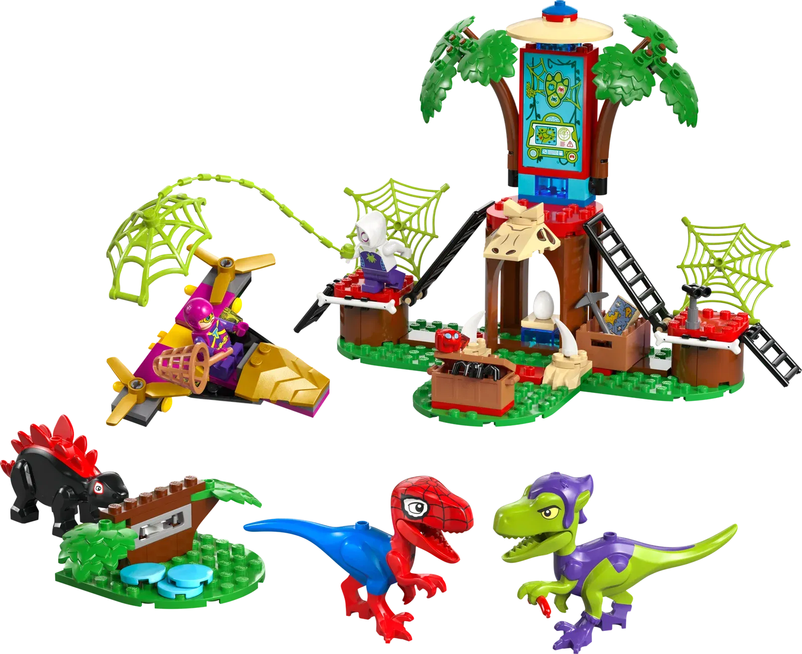 Lego Spidey and Gobbys Raptor Battle at Tree House HQ