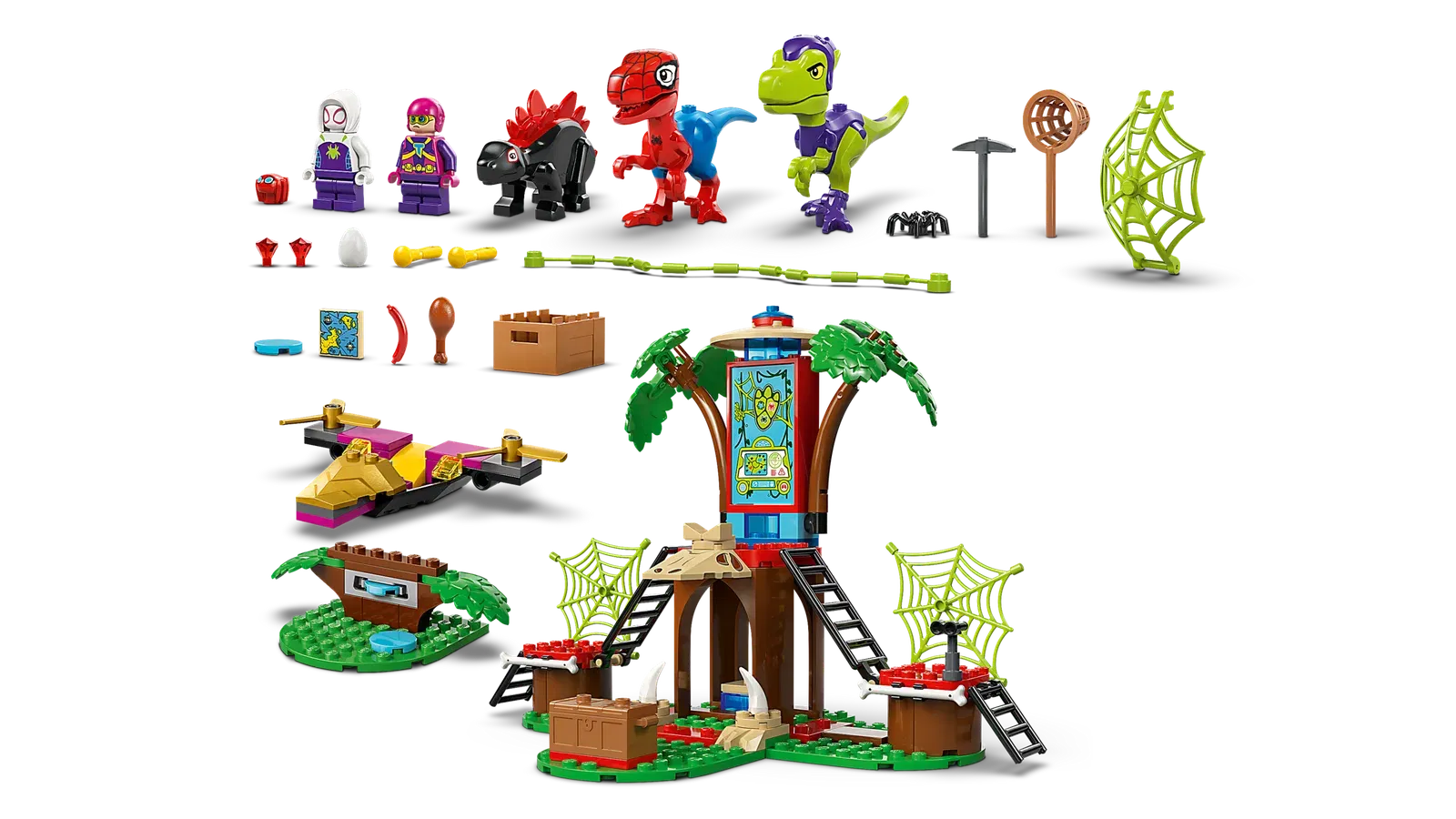 Lego Spidey and Gobbys Raptor Battle at Tree House HQ