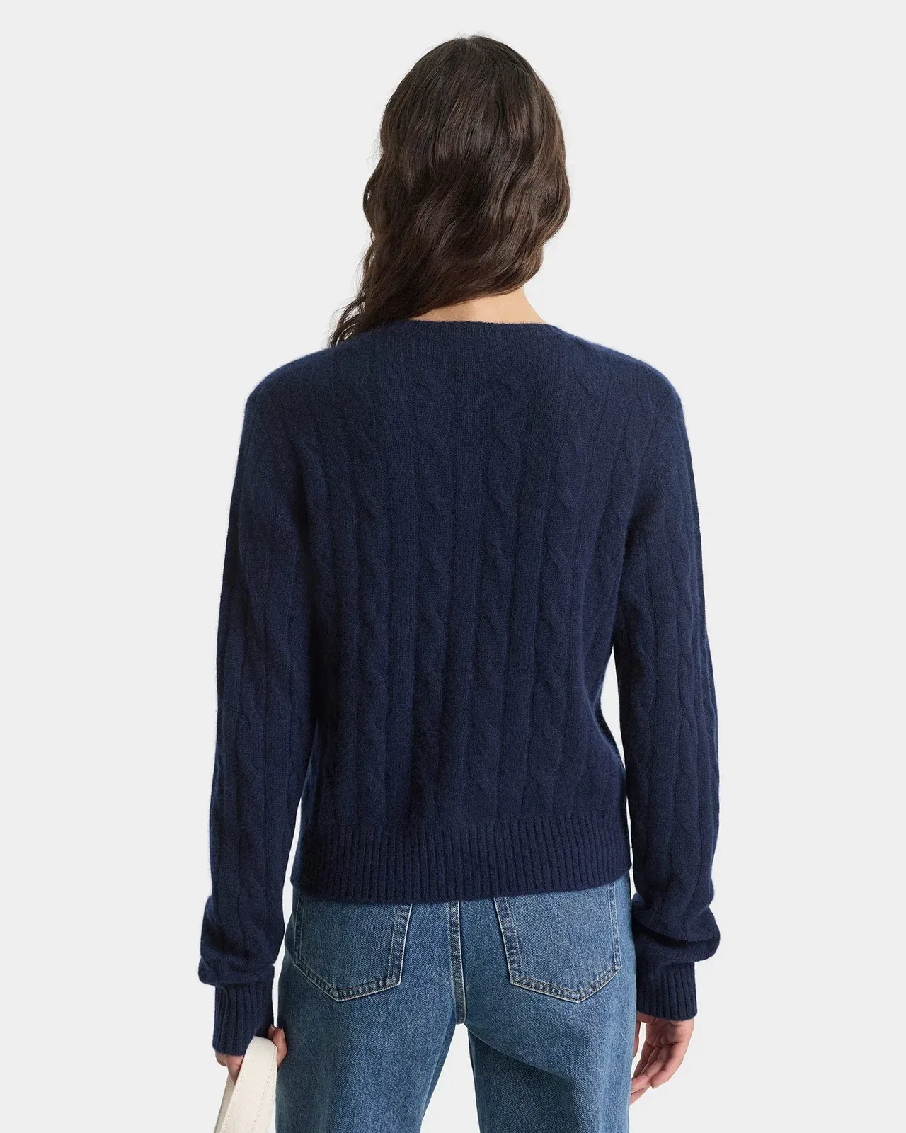 SRC Cableknit Cashmere Cardigan - Navy