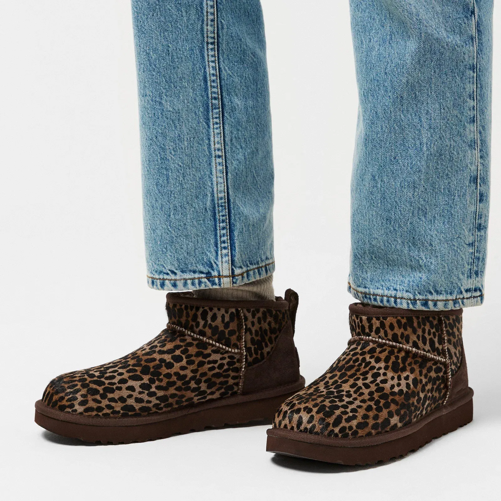 Ultra Mini Leopard Print Snug Boots