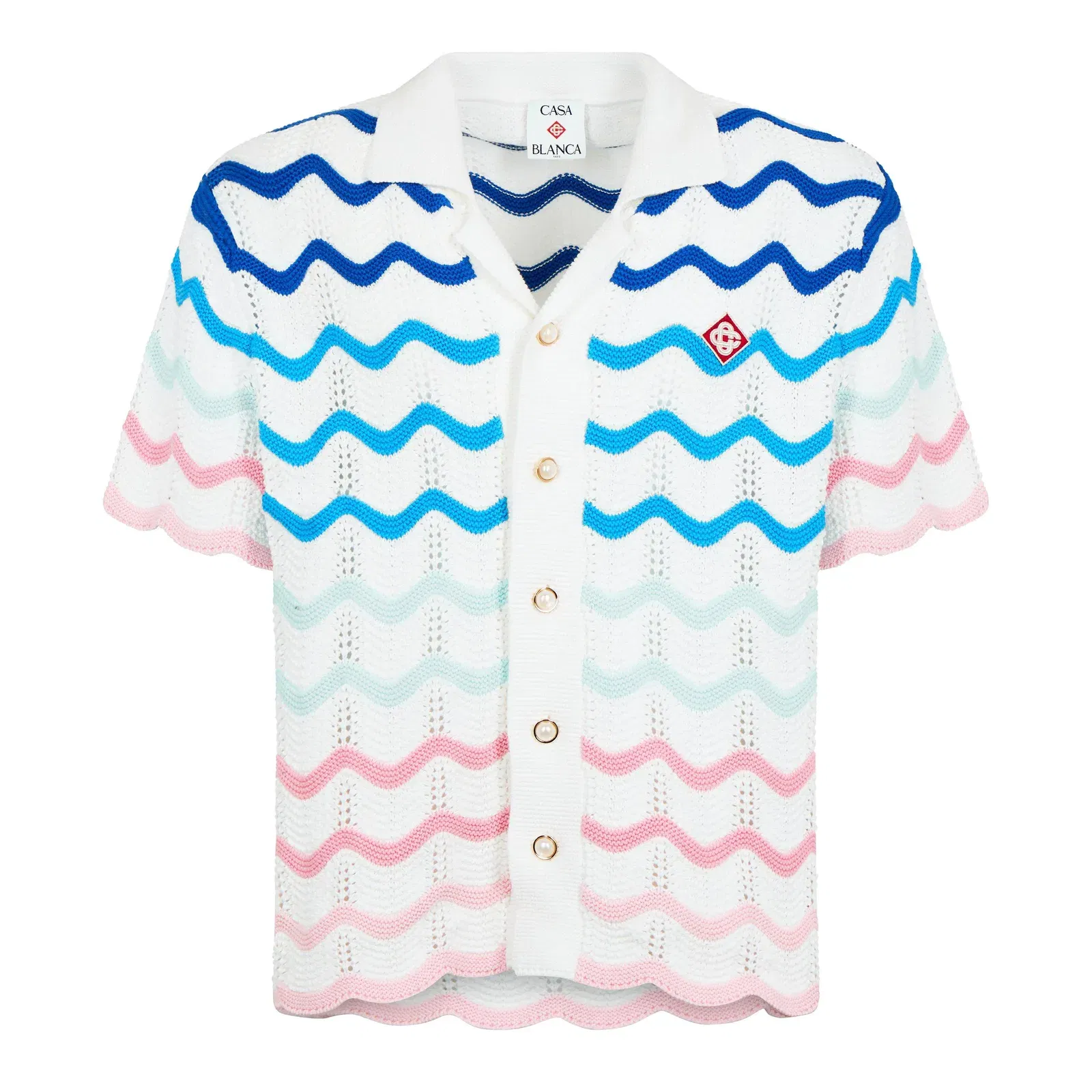 Gradient Wave Crochet Shirt