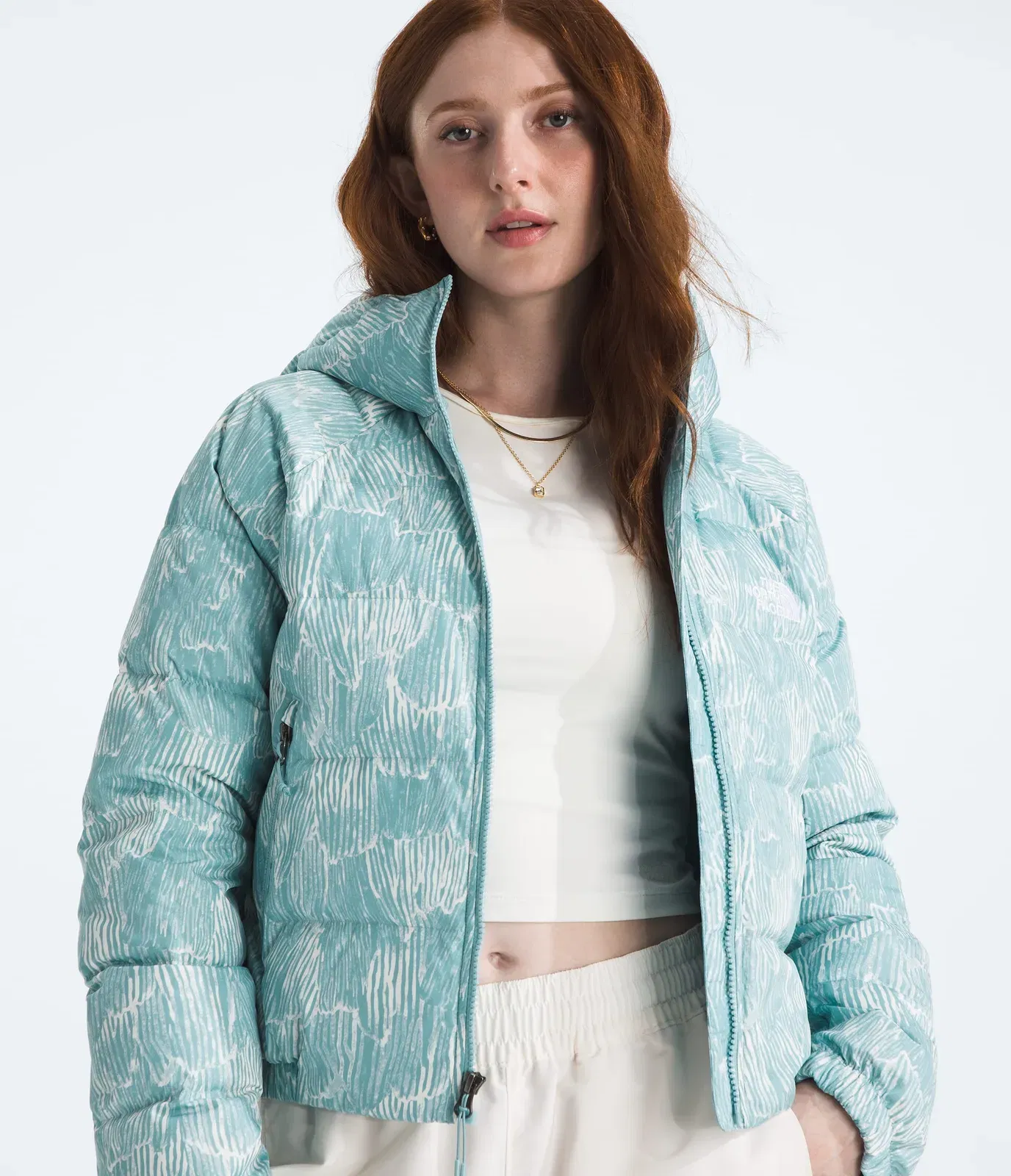 The North Face Women’s Hydrenalite™ Down Hoodie—Print Blue Eclipse Regenerative Ink Print