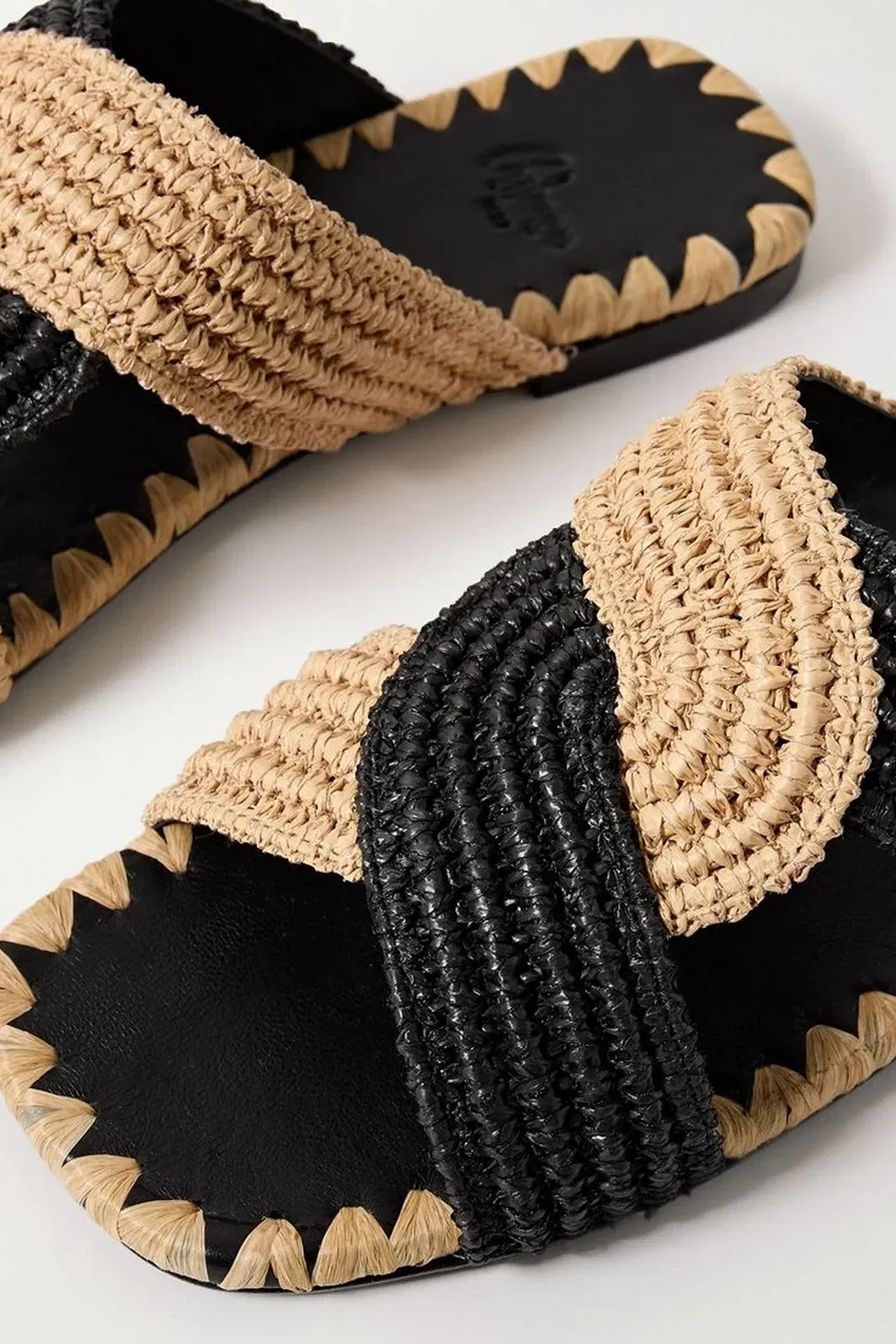 Castaer Prado Raffia Slides Sand Women's