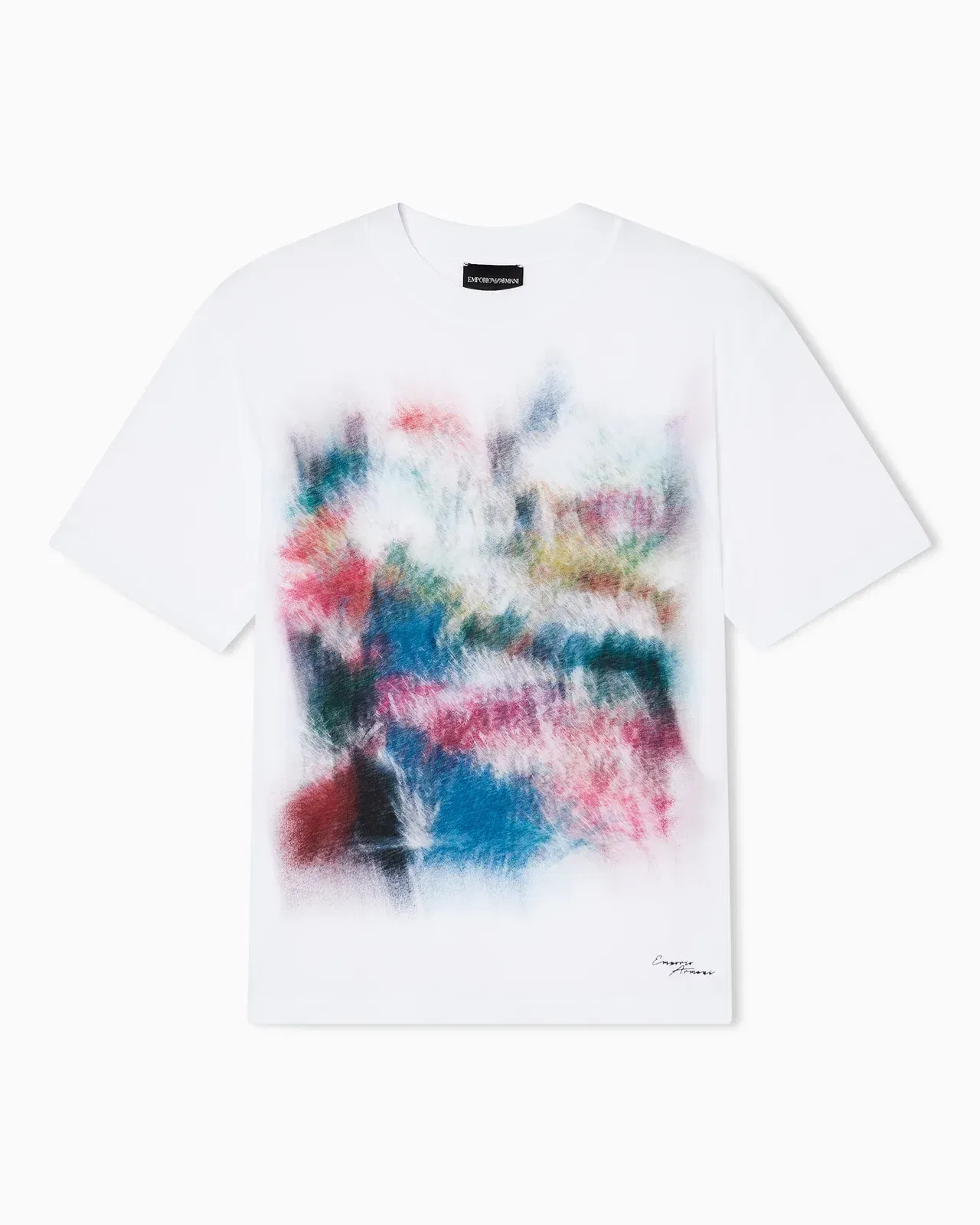 Emporio Armani Lightweight jersey T-shirt with multicolour print