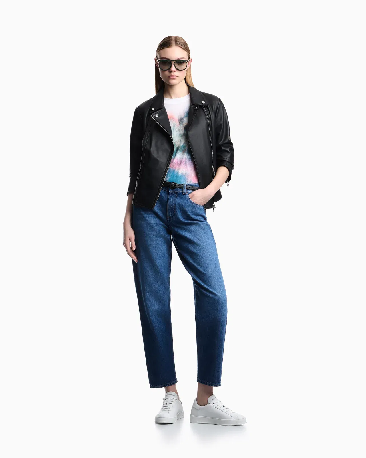 Emporio Armani Lightweight jersey T-shirt with multicolour print