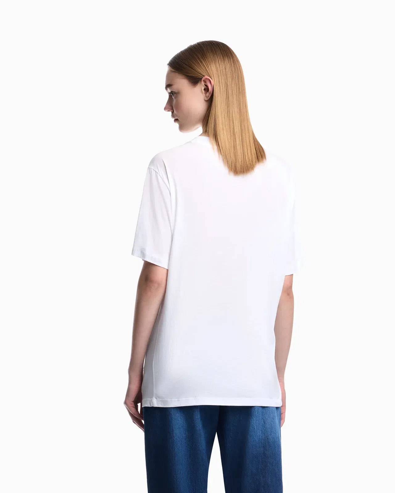 Emporio Armani Lightweight jersey T-shirt with multicolour print