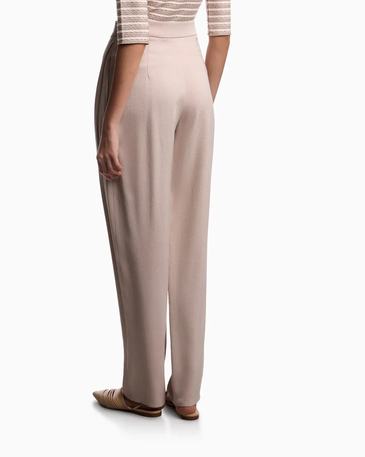 Emporio Armani Washed twill trousers with side crease