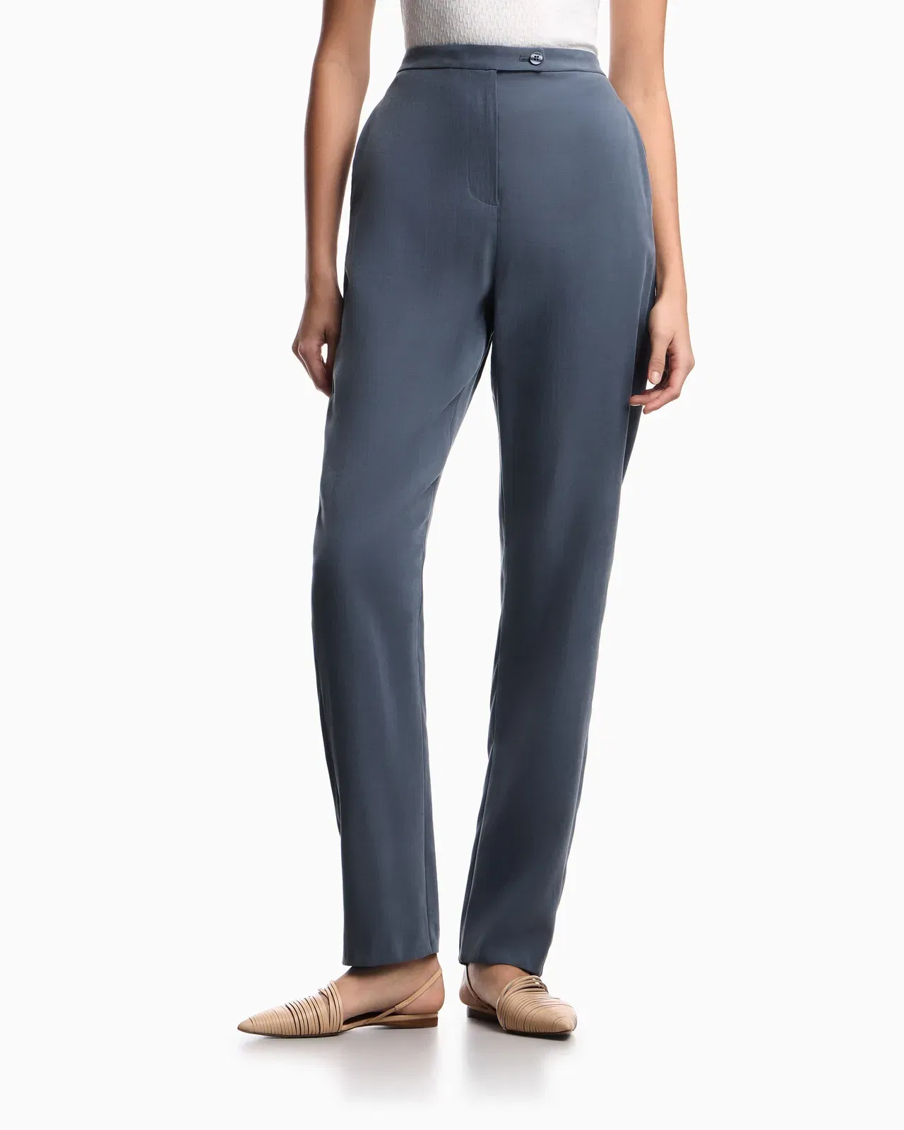Emporio Armani Washed modal twill trousers