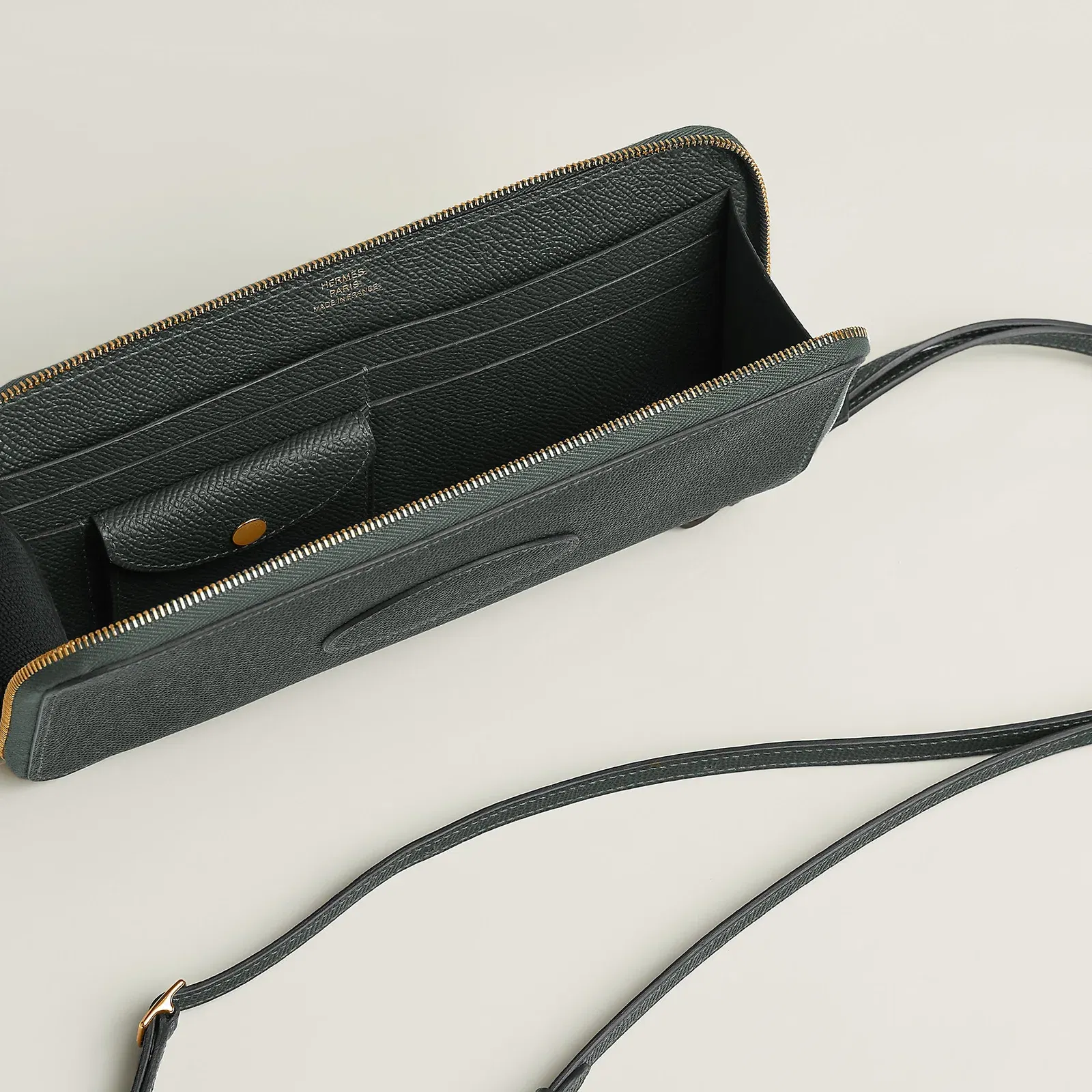 Hermes Macaron To Go Wallet Vert Mangrove