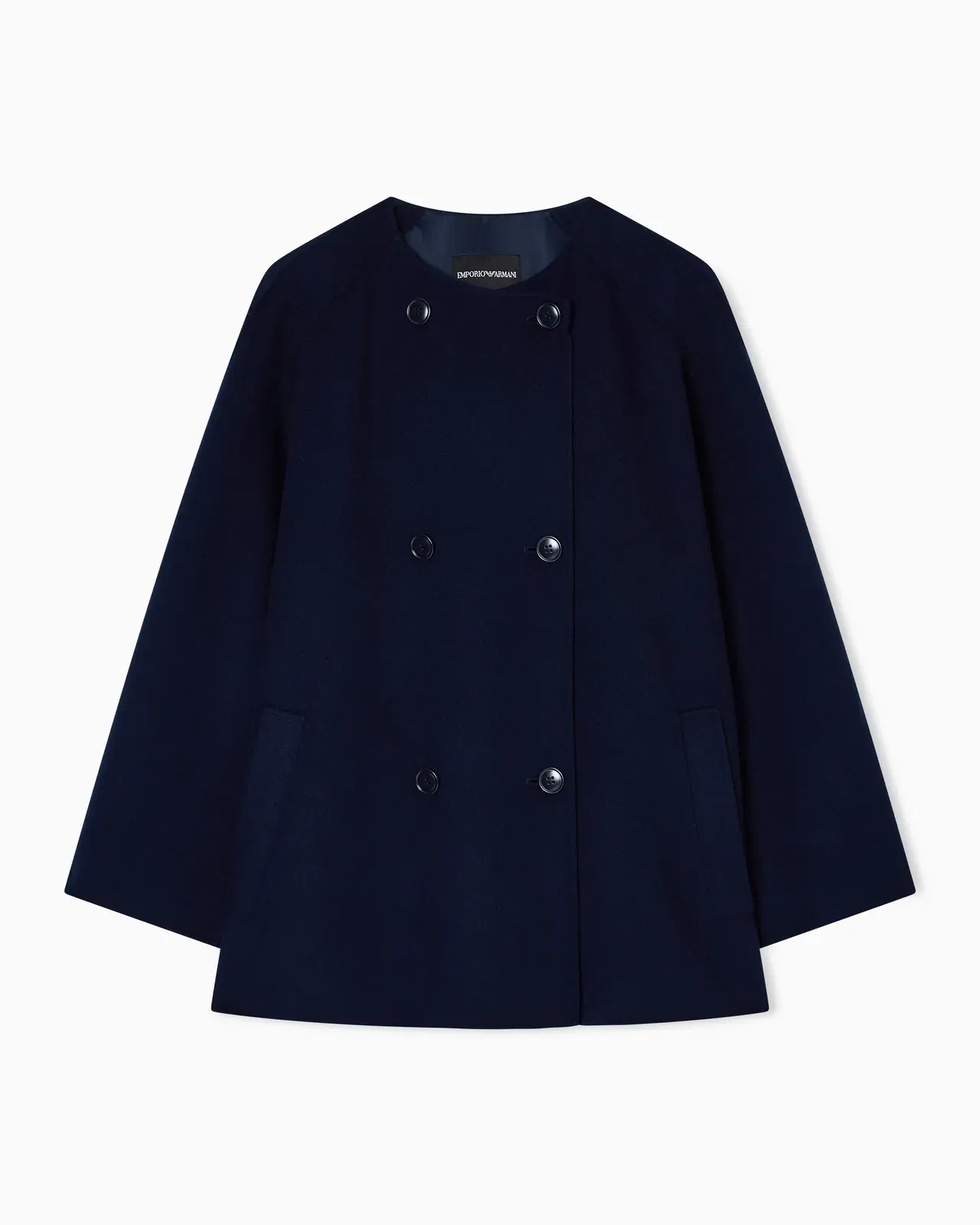 Emporio Armani Double-breasted wool and cashmere pea coat