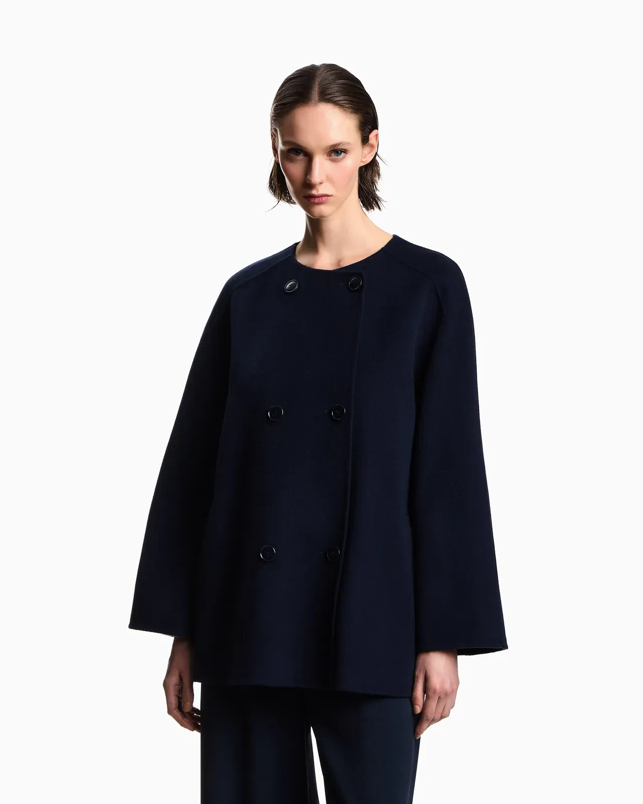 Emporio Armani Double-breasted wool and cashmere pea coat