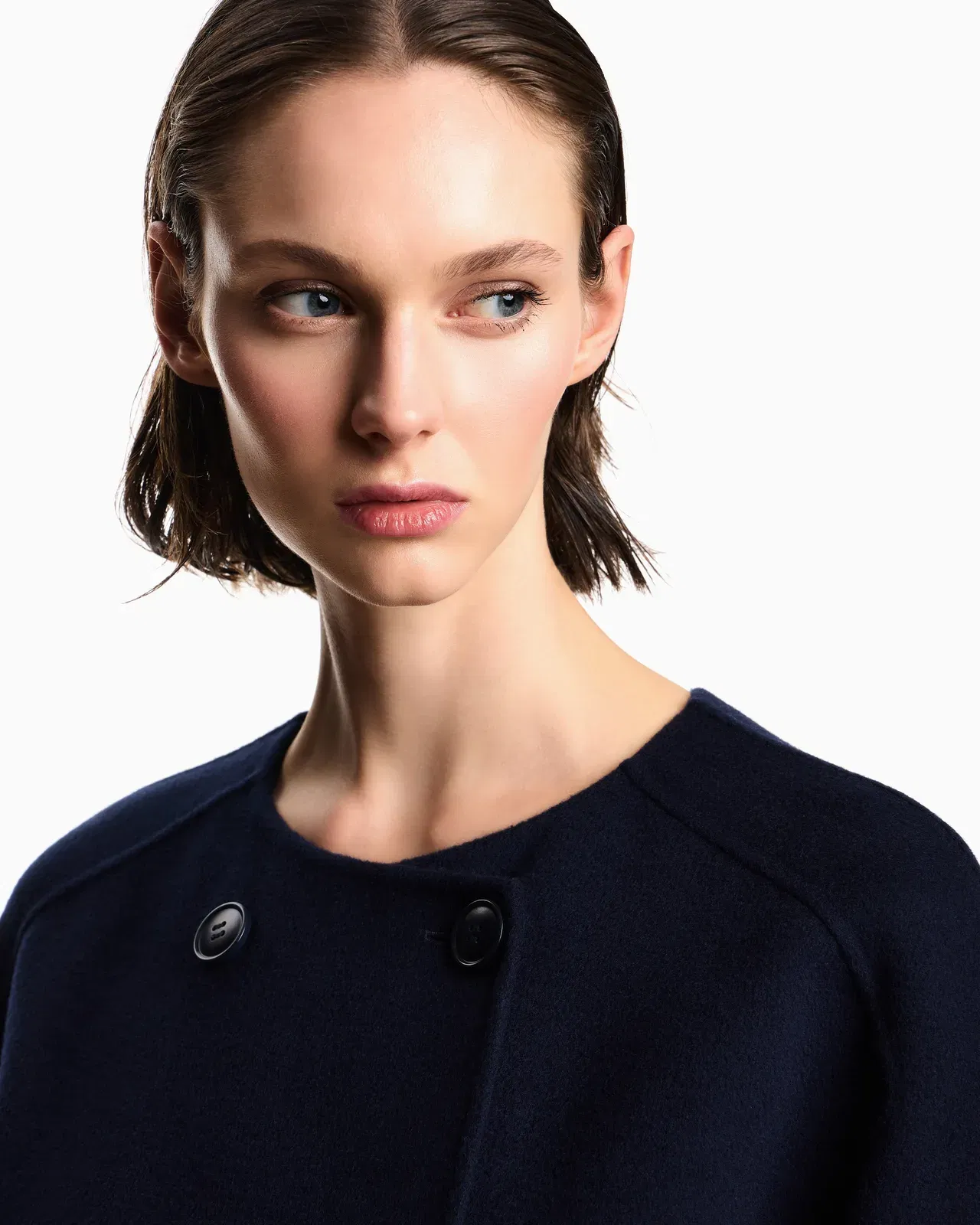 Emporio Armani Double-breasted wool and cashmere pea coat